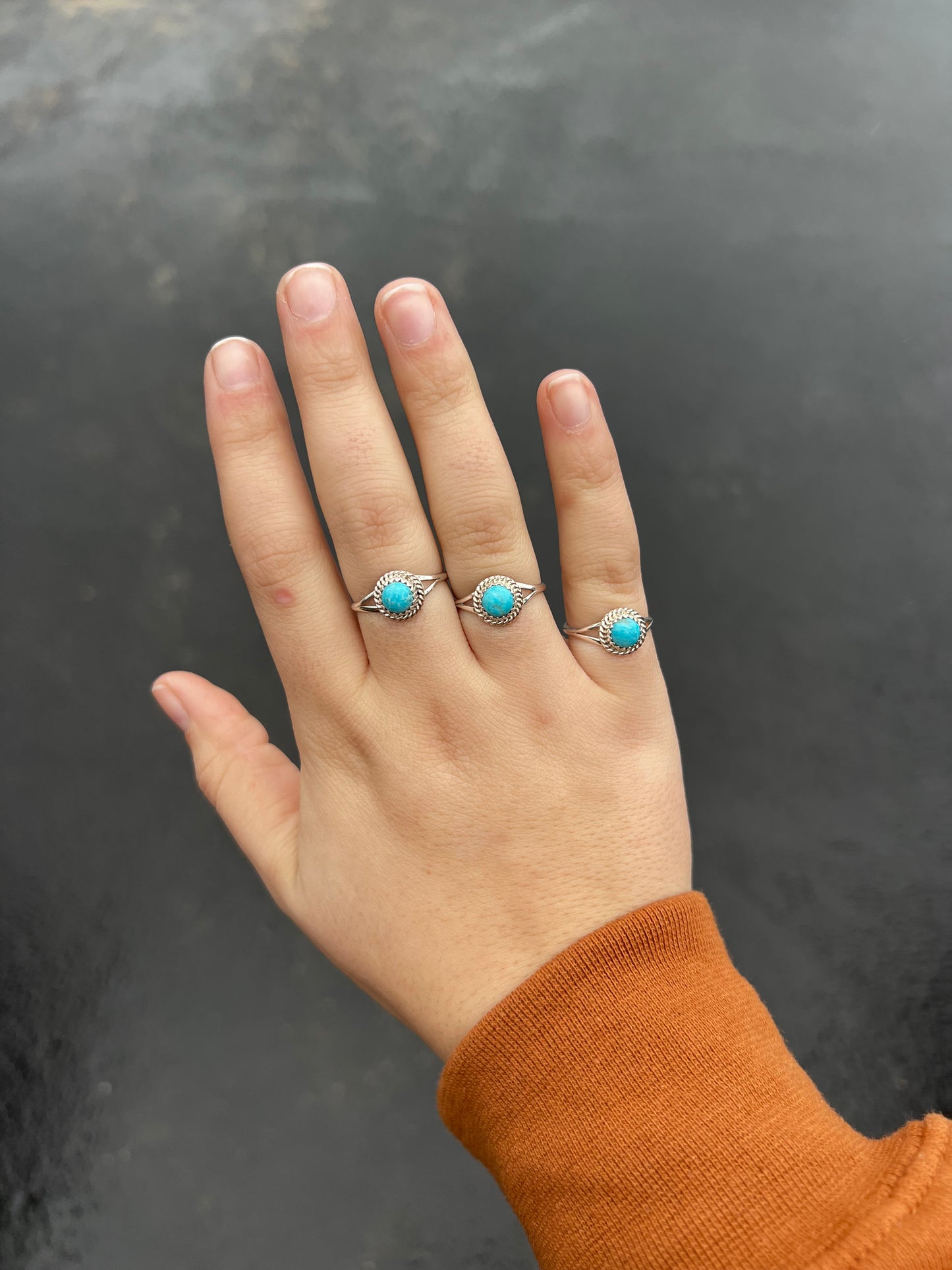 Turquoise Twisted & Split Round Ring