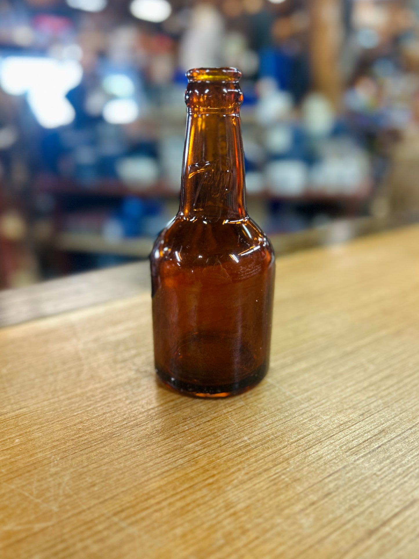 Vintage Very Rare Early 1900s 7-Up Amber Embossed Bottle Dallas, TX
