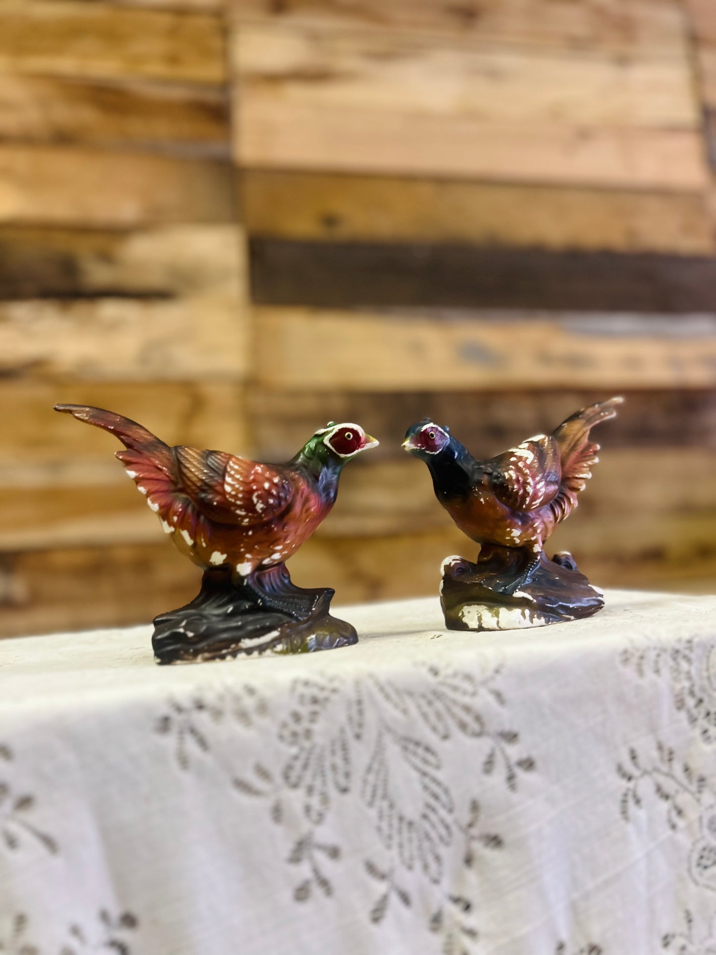 Vintage Set of Two Pheasants