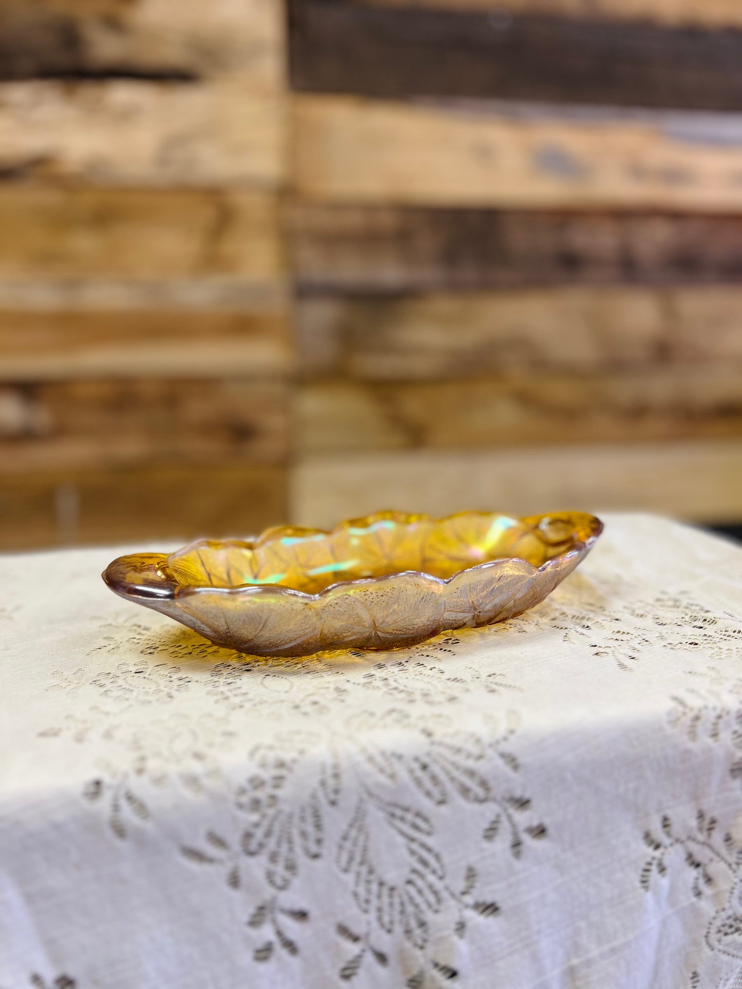 Vintage Indiana Glass Marigold Carnival Relish Dish