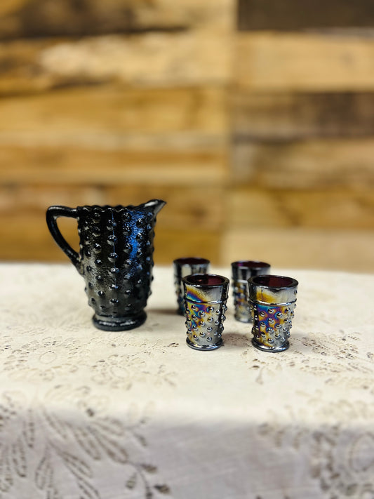 Vintage Carnival Mini Pitcher and Cups Set