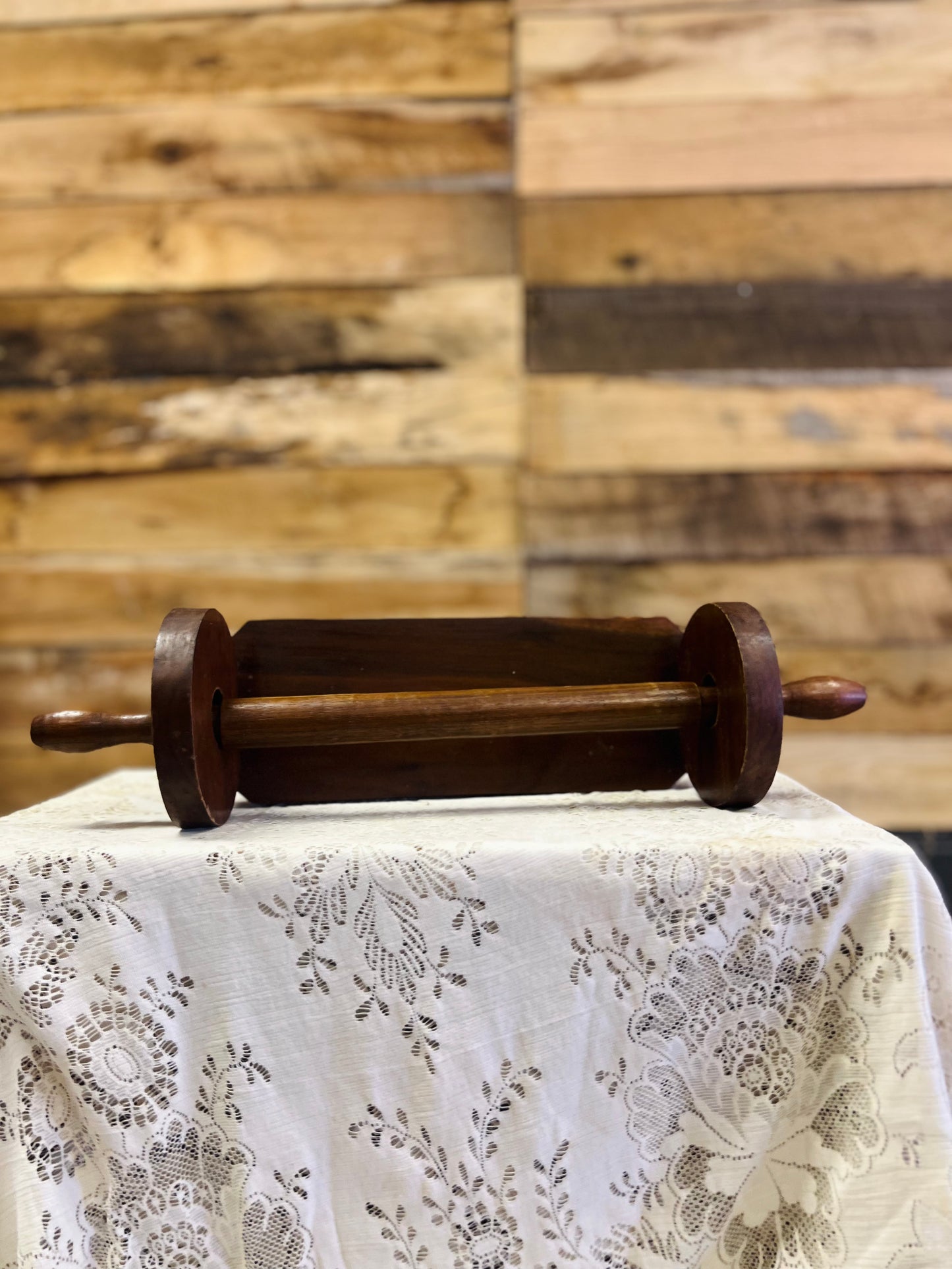 Vintage Wooden Wall Mount Paper Towl Holder
