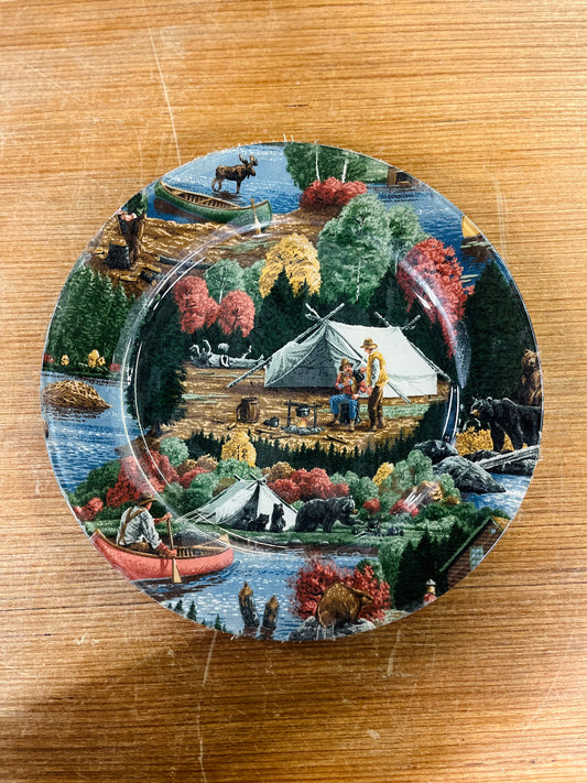 Vintage Decoupage Decorative Glass Plate
