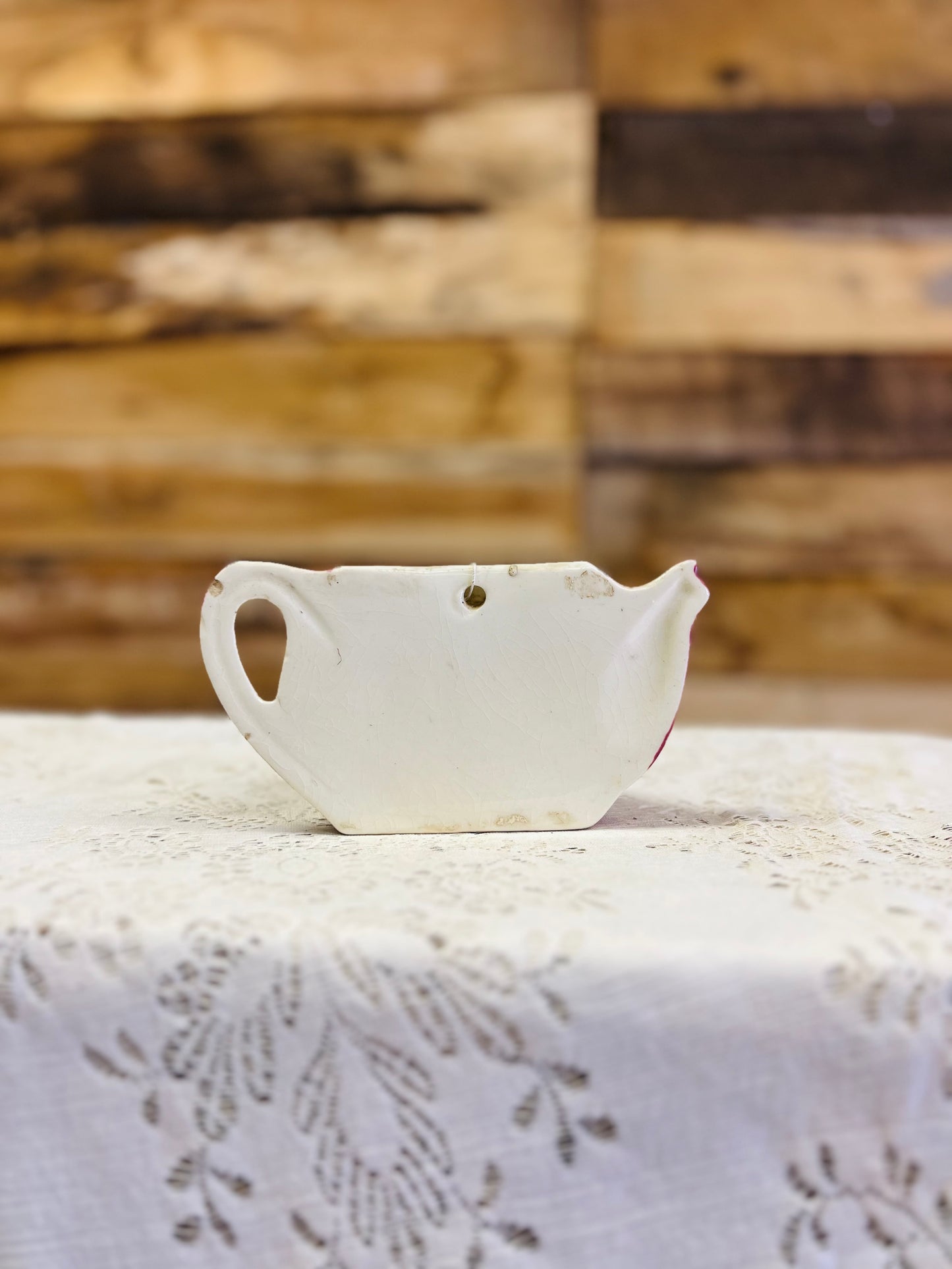 Vintage Shawnee Pottery Wall Pocket with Lemon Teapot Design
