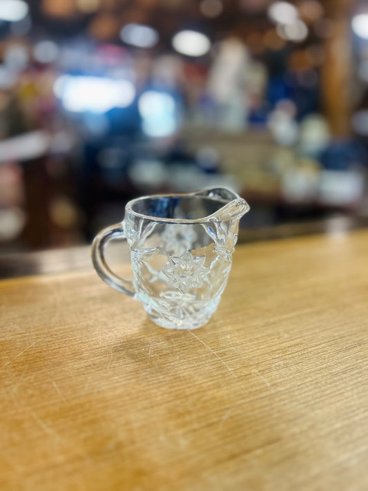 Vintage Anchor Hocking "Star Of David" Pattern Glass Creamer