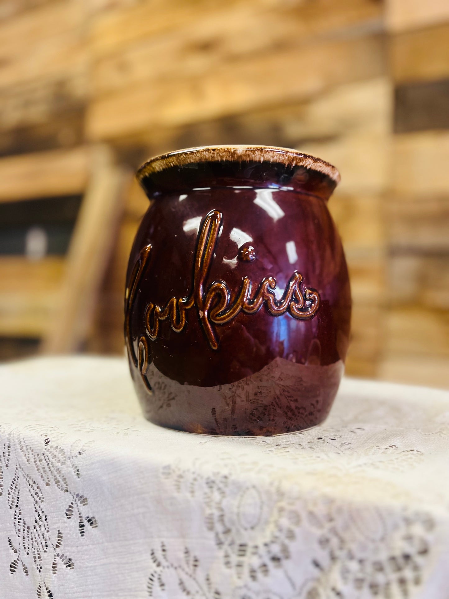 Vintage Hull Pottery Brown Cookies Jar