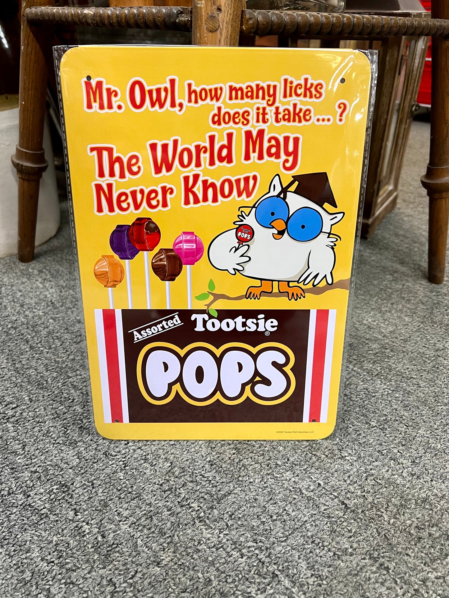 Tootsie Pops Mr. Owl Metal Sign