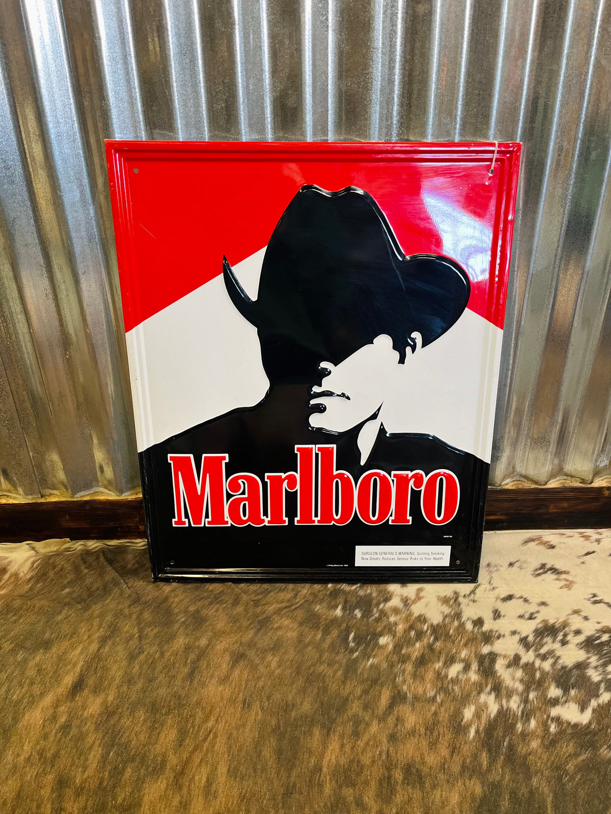 Vintage Narlboro Man Metal Sign Embossed