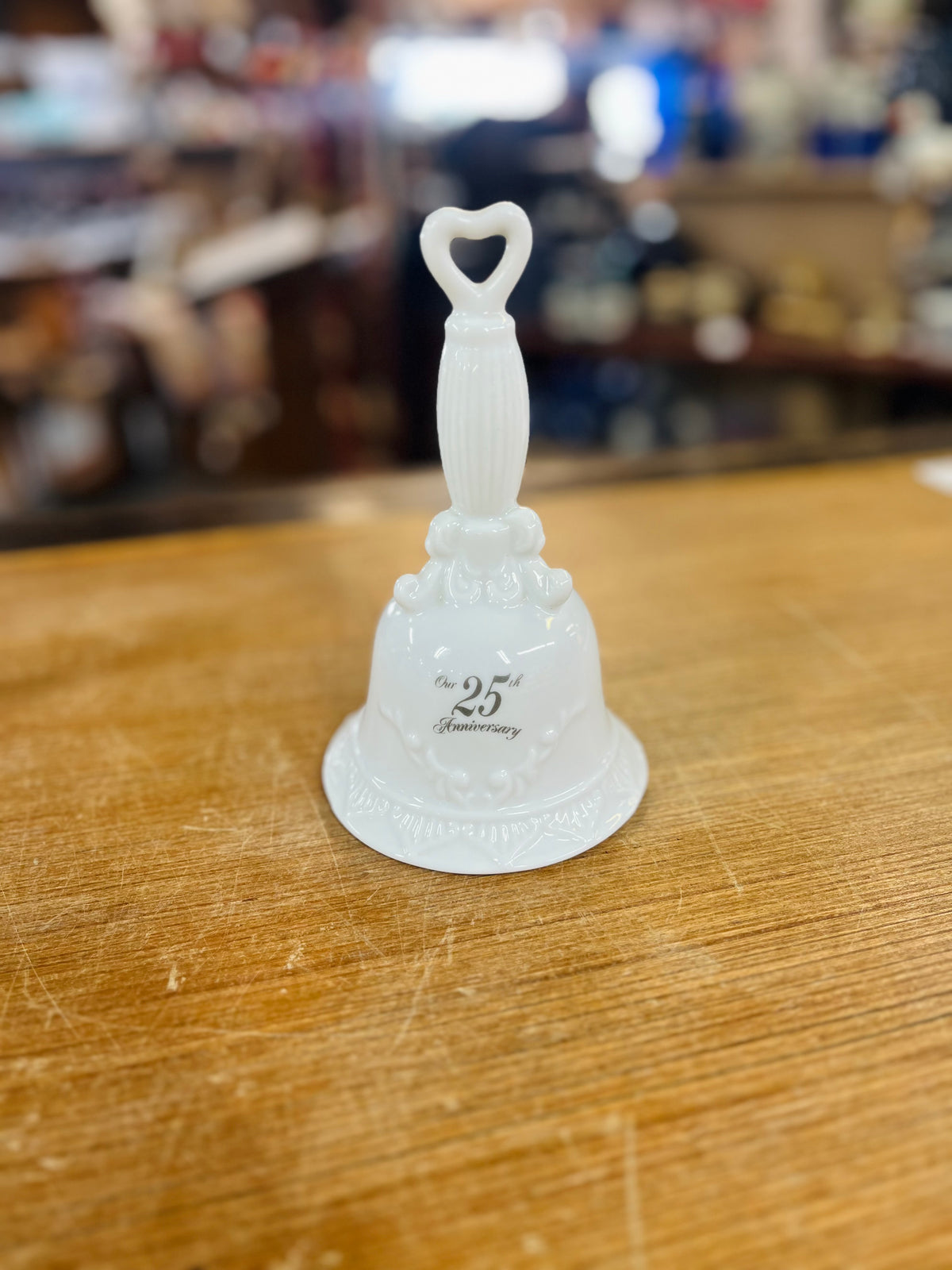 Vintage 25th Anniversary White Dinner Bell