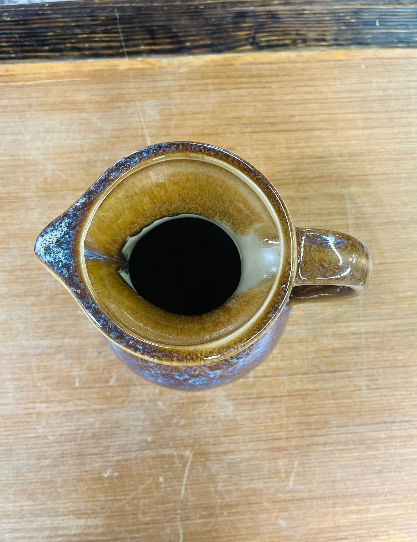 Vintage Two-Toned Brown Drip Pitcher