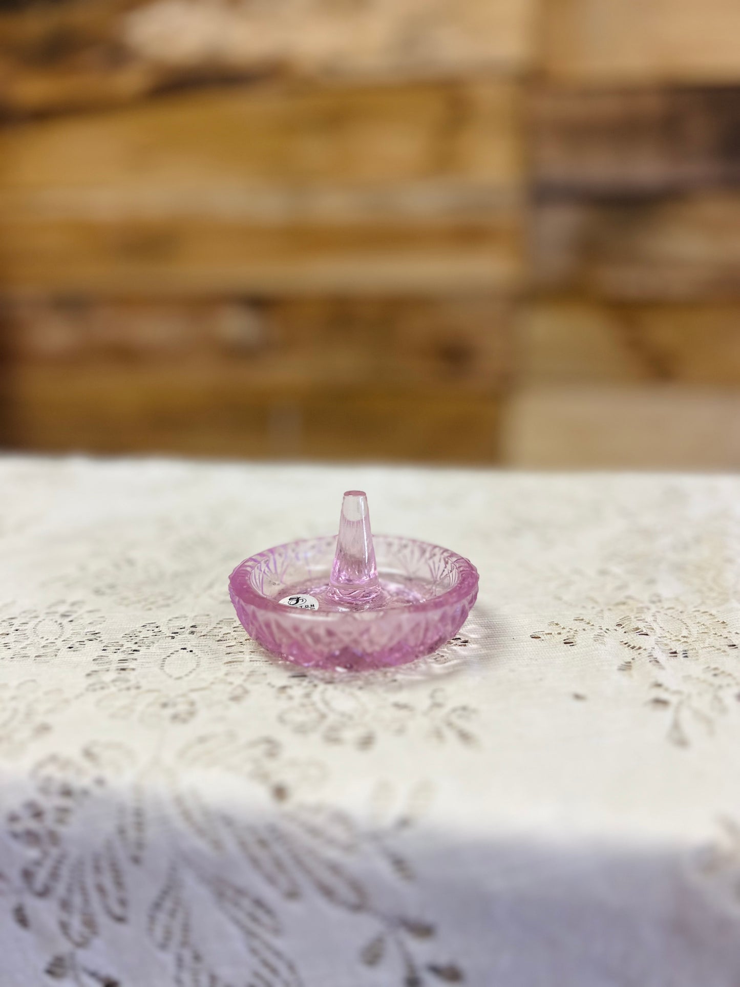 Vintage Fenton Pink Glass Ring Holder Tray
