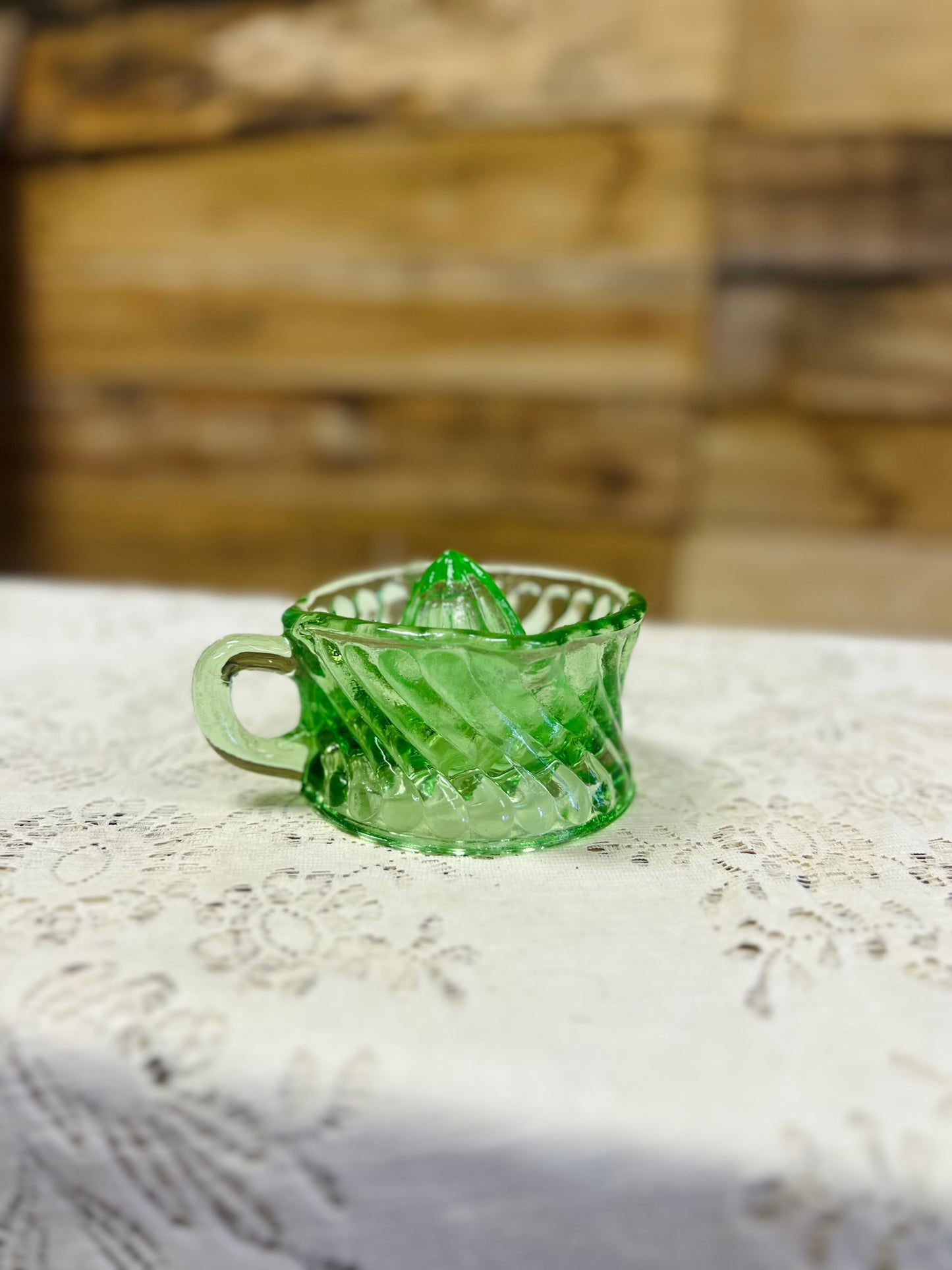 Vintage Green Glass Juicer
