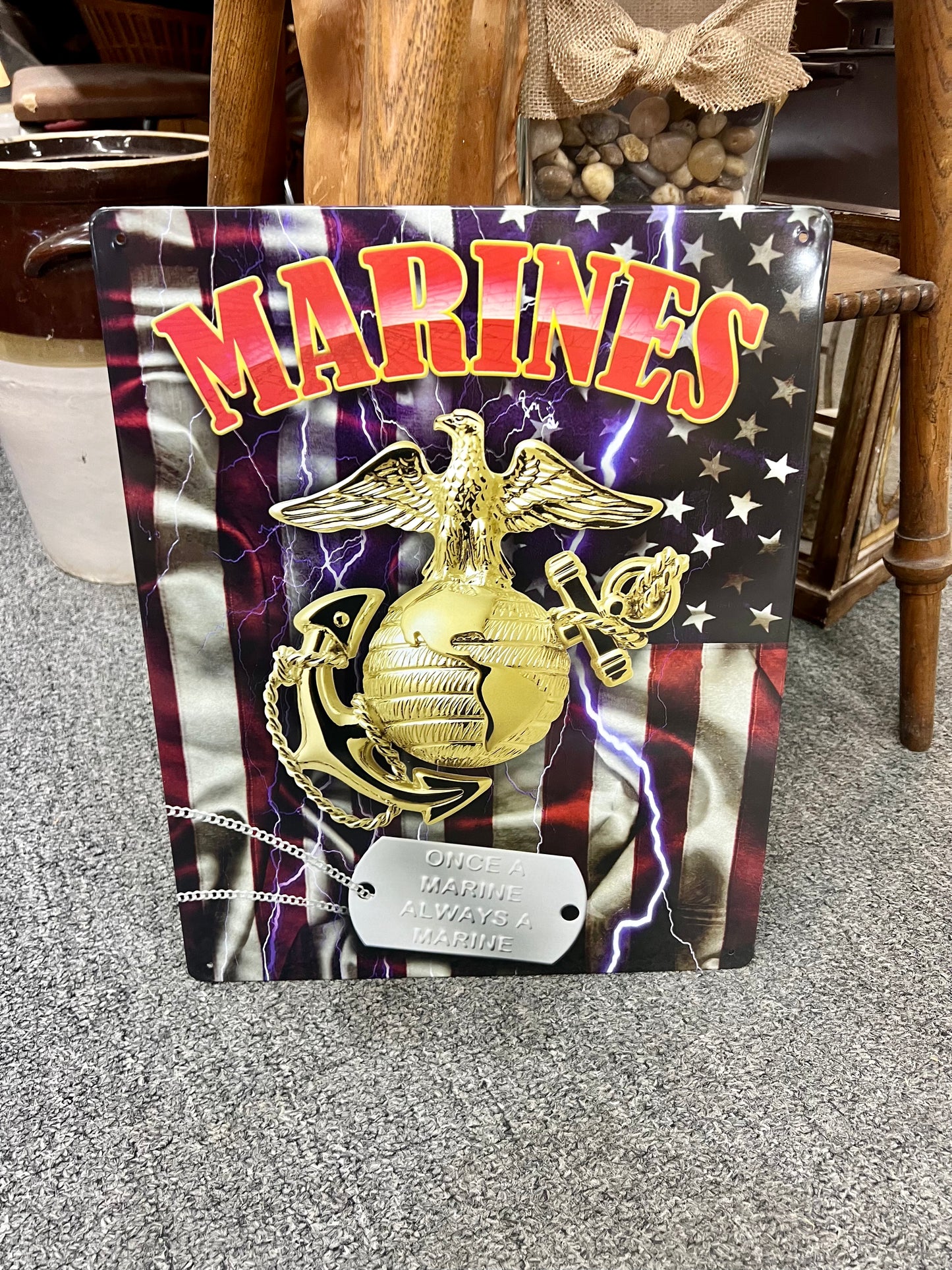 Marines Dog Tag Metal Sign