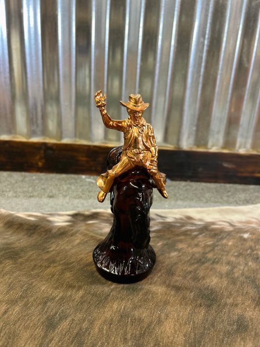 Vintage Avon Bucking Bronco With Gold-colored Cowboy Full