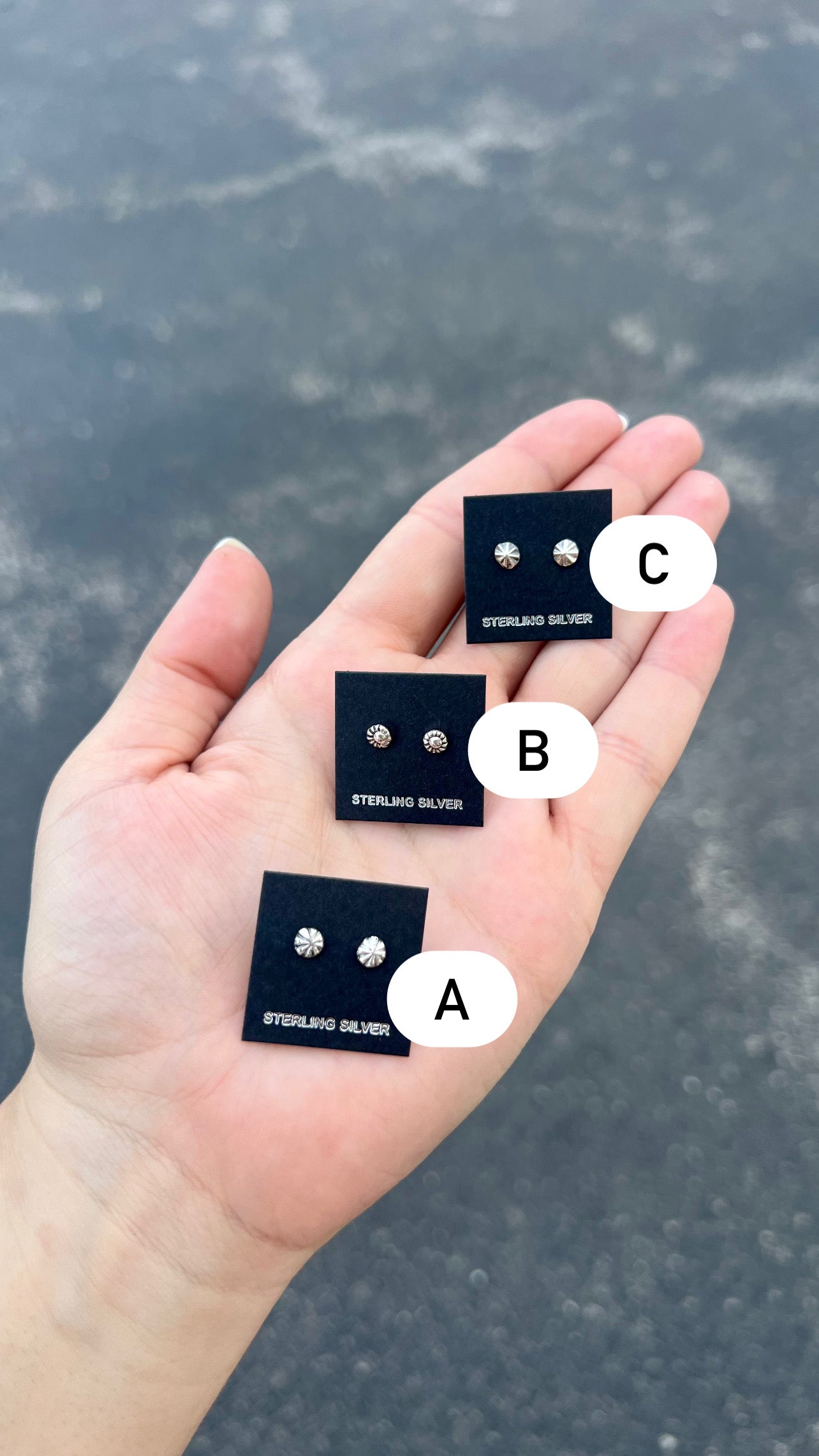 Sterling Silver Stamped Studs
