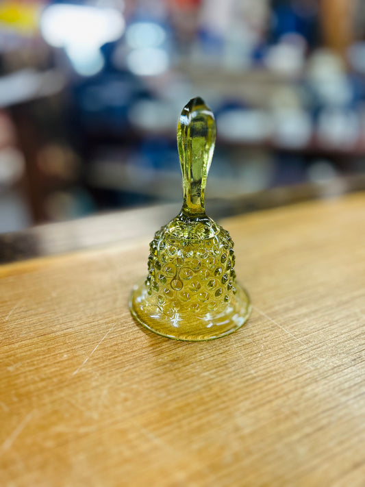 Vintage Fenton Green Hobnail Bell
