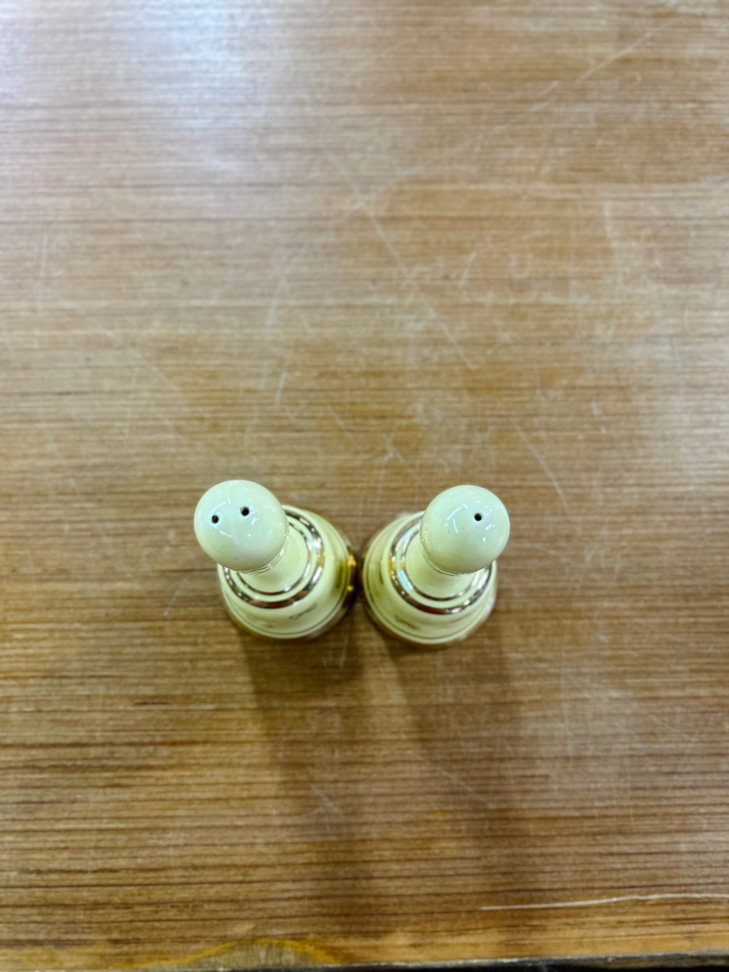Vintage Ceramic Yellow Bell Salt and Pepper Shaker Set