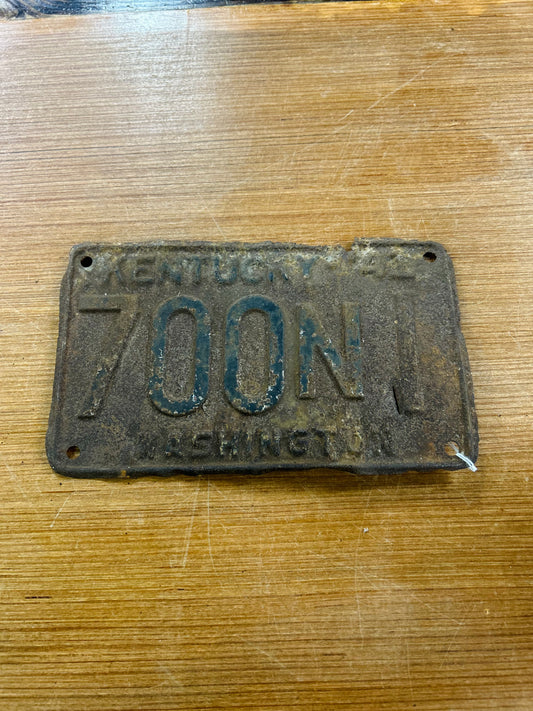 Vintage 1941 Kentucky Washington Co License Plate