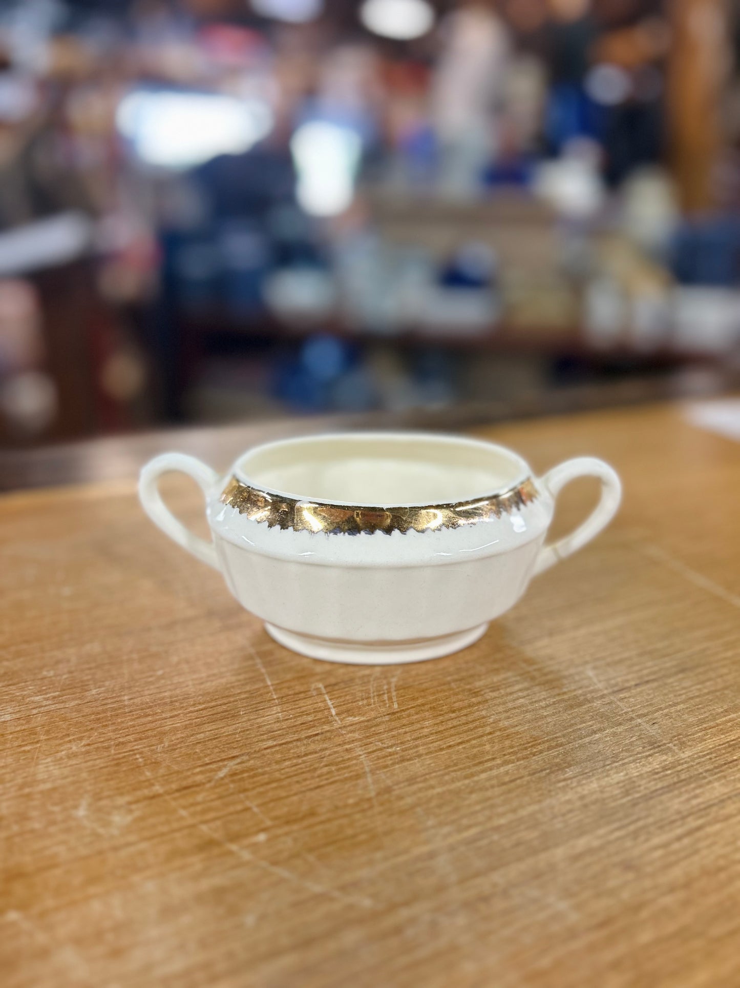 Vintage Crest-O-Gold Sabin Warranted 22k Gold Plated Gravy and Sugar Bowl