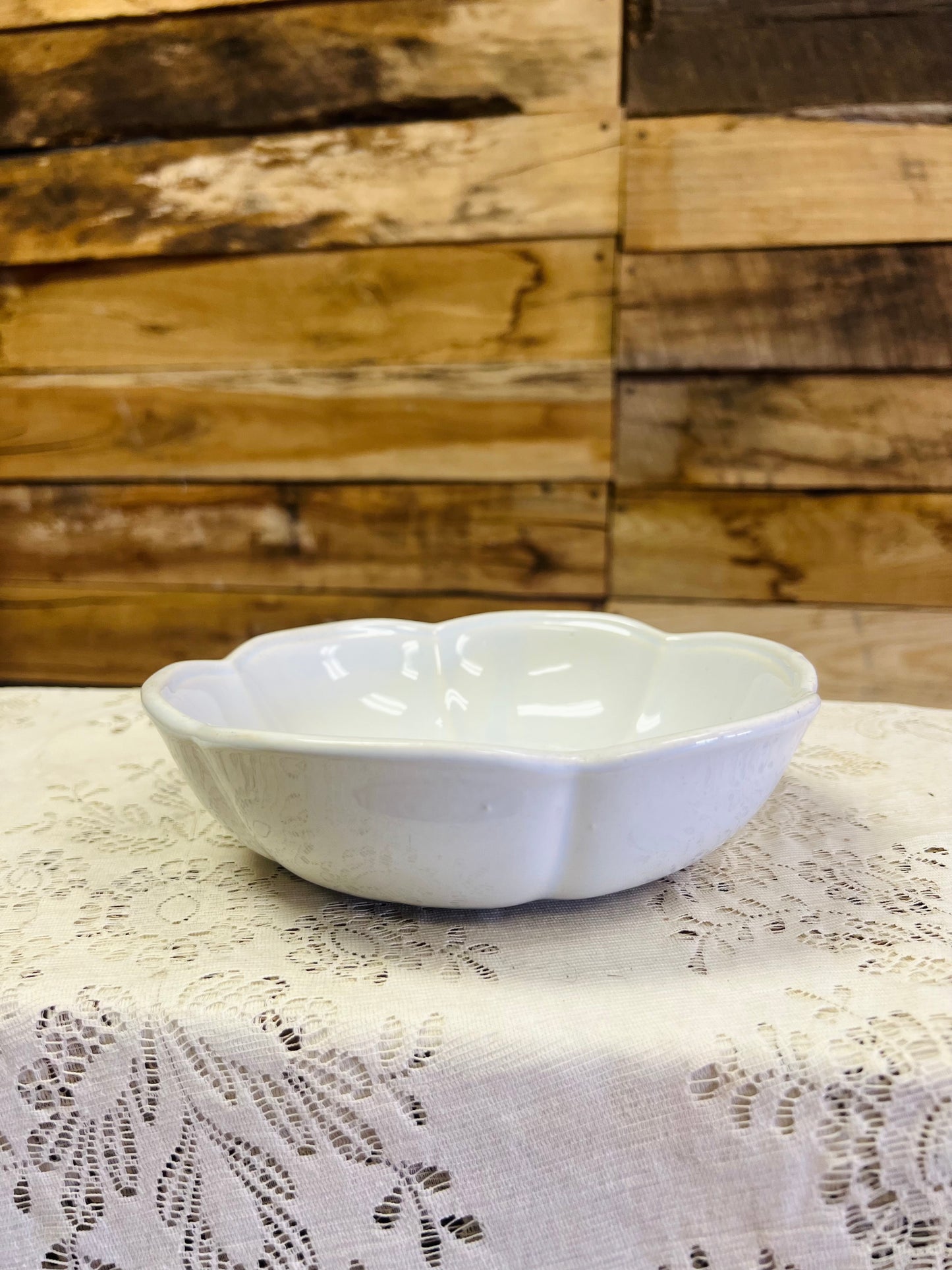 Vintage McCoy Bowl with Scallop Edge