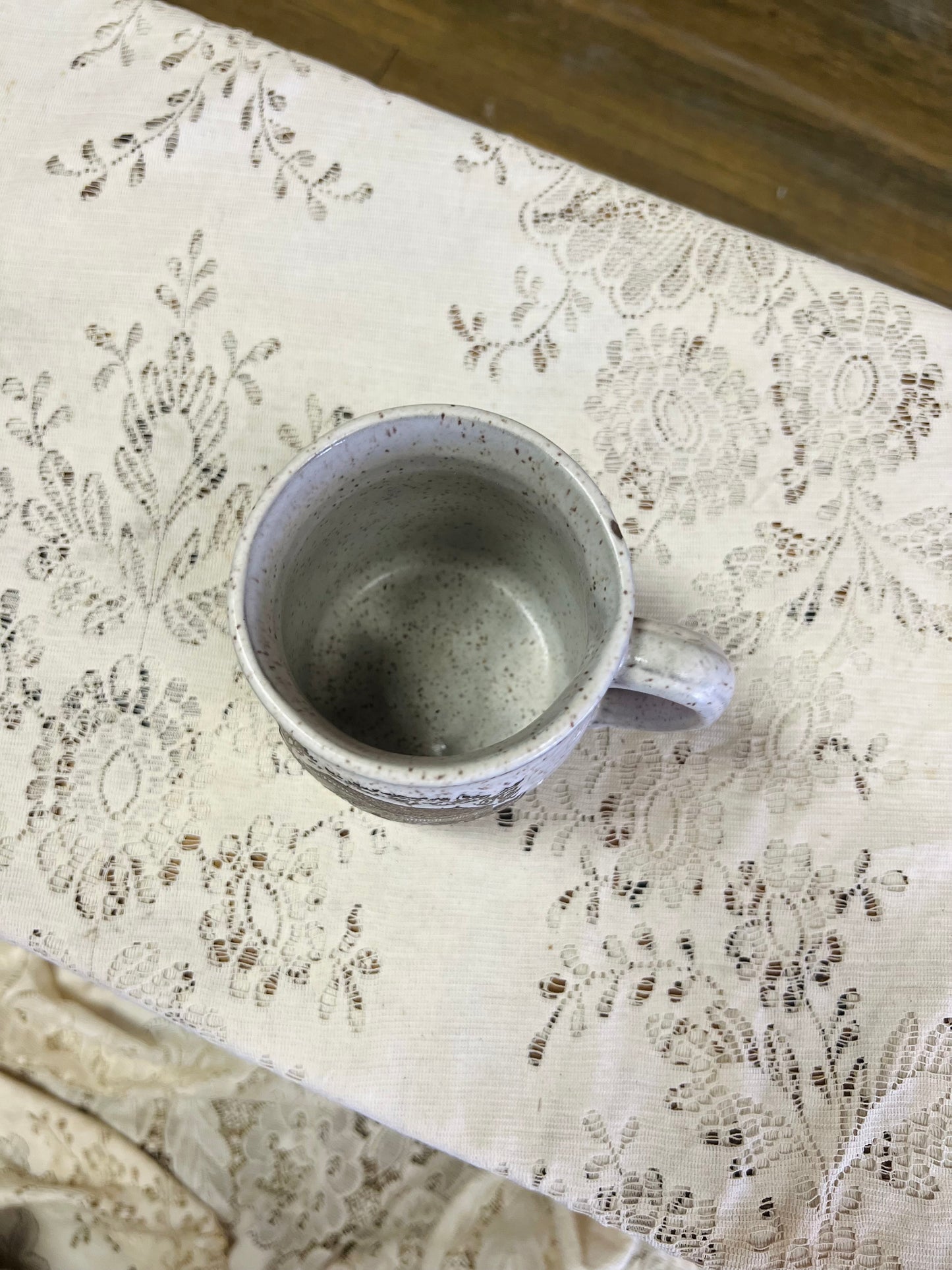 Vintage Onion River Pottery Mug with Barn Scene