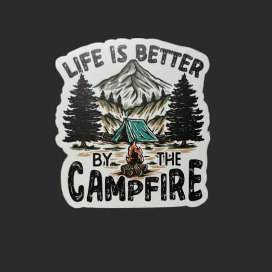 Green Life Is Better By The Campfire Sticker