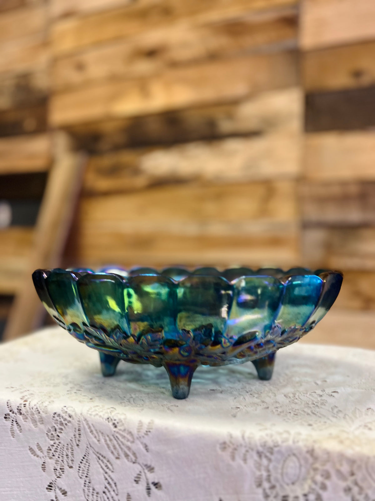 Vintage Carnival Glass Fruit Bowl