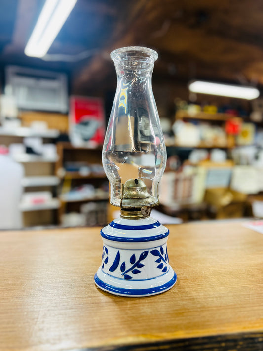 Vintage Light Blue Floral Lamplight Farms Lamp