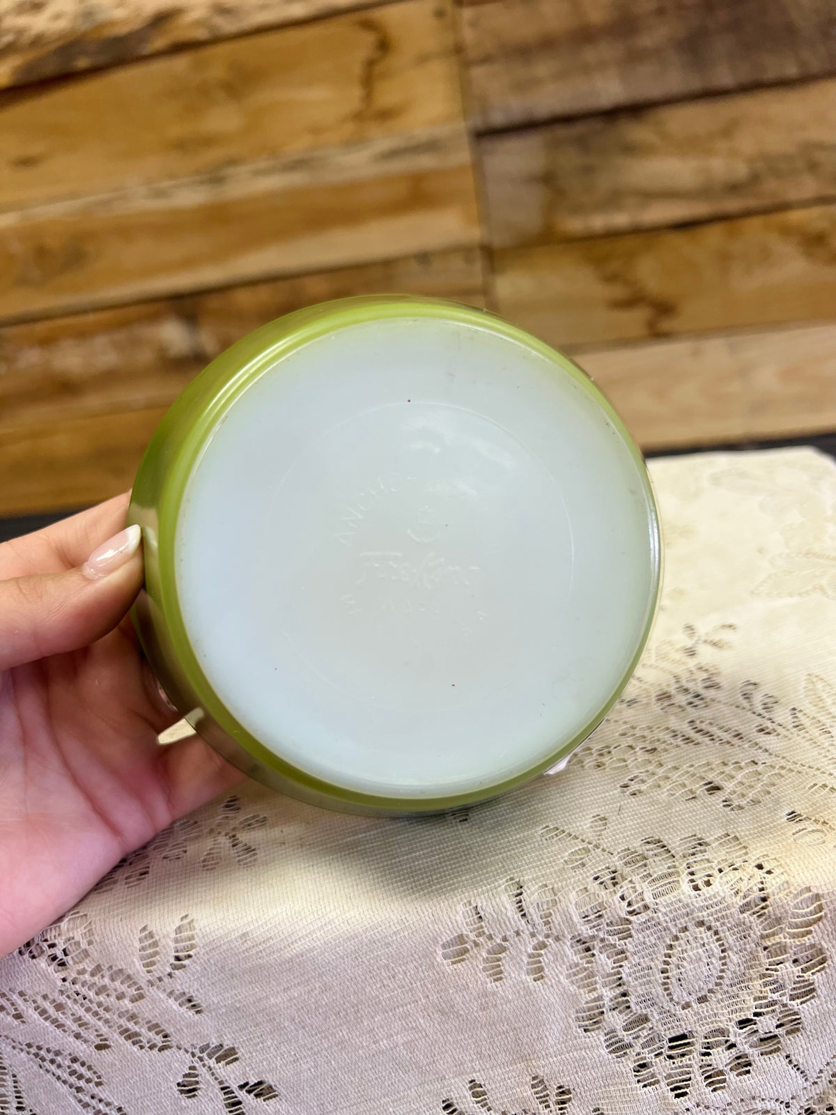 Vintage Green Fire King Bowl