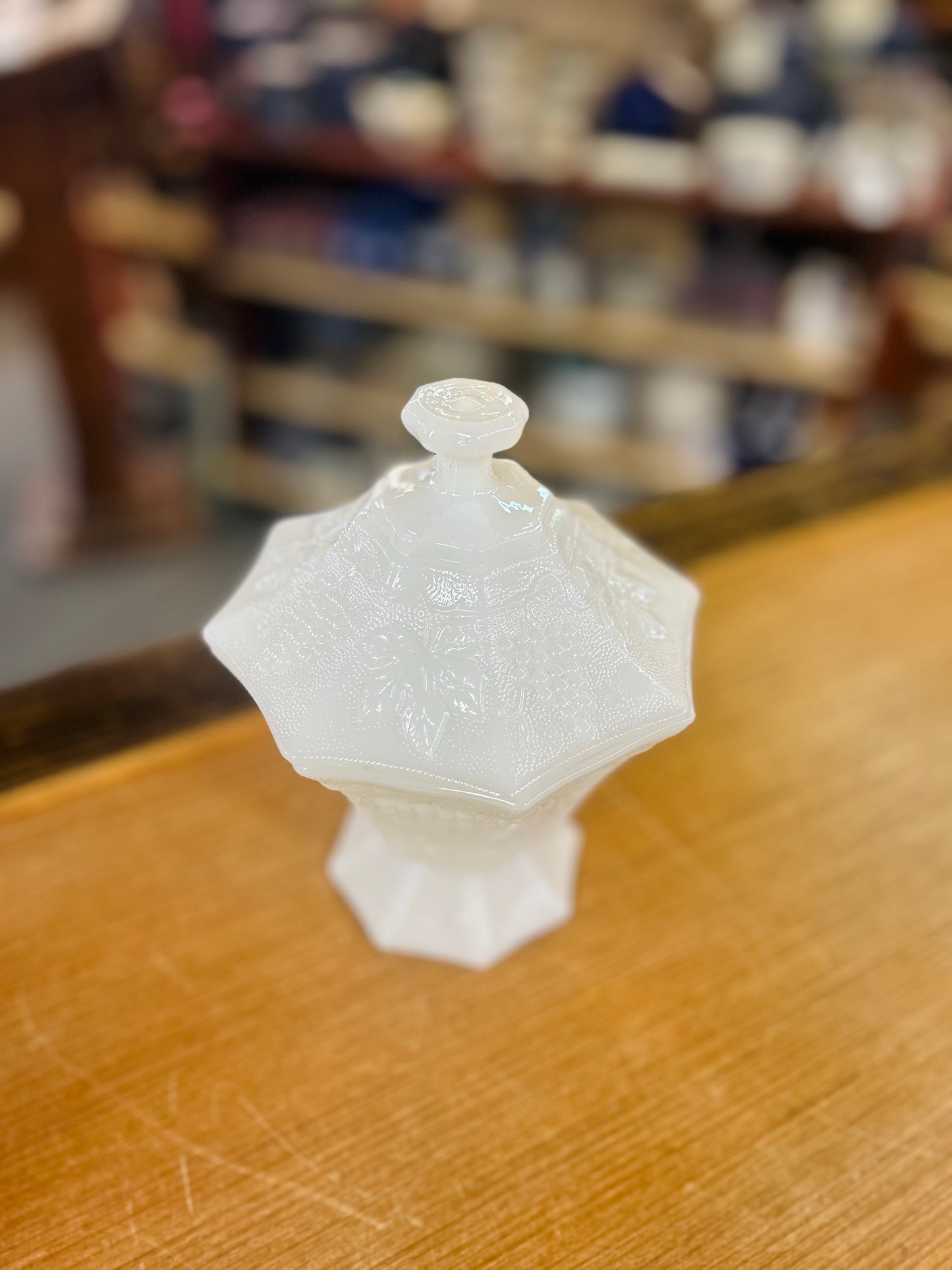 Vintage Anchor Hocking White Milk Glass Compote
