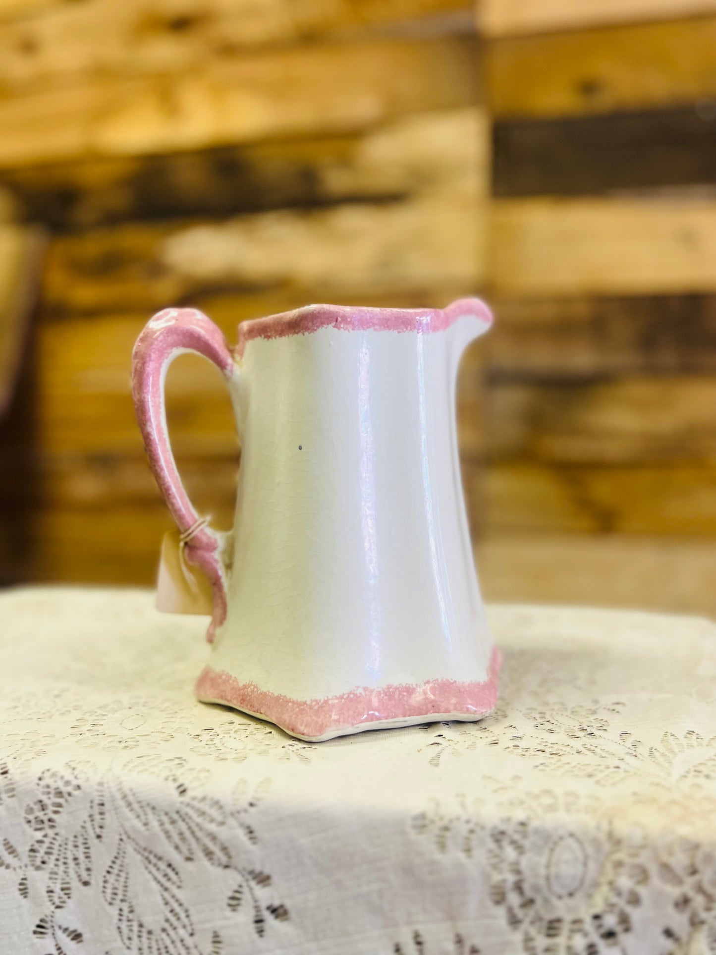 Vintage Cash Family Pottery Hand Painted Floral Pitcher