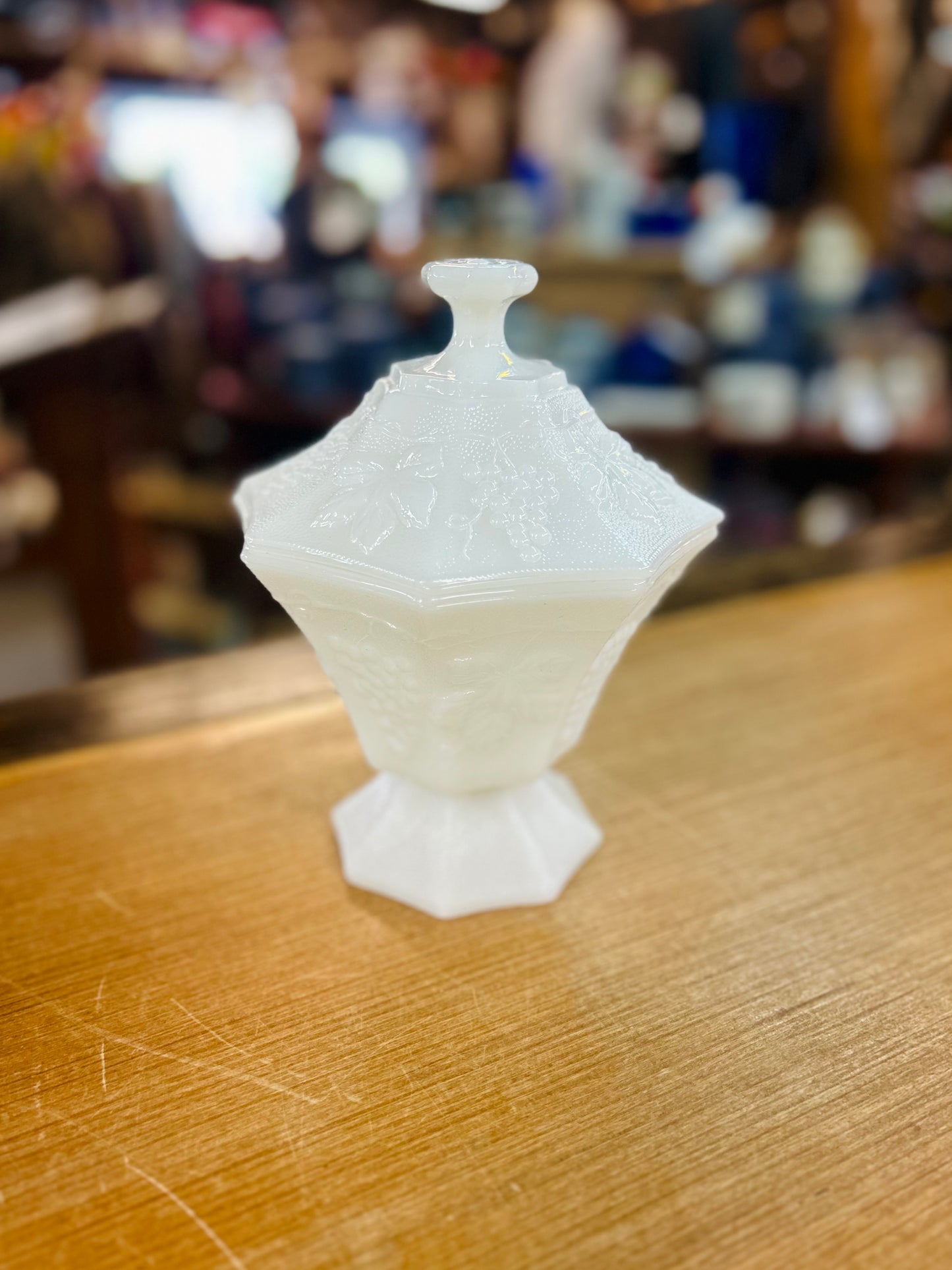 Vintage Anchor Hocking White Milk Glass Compote
