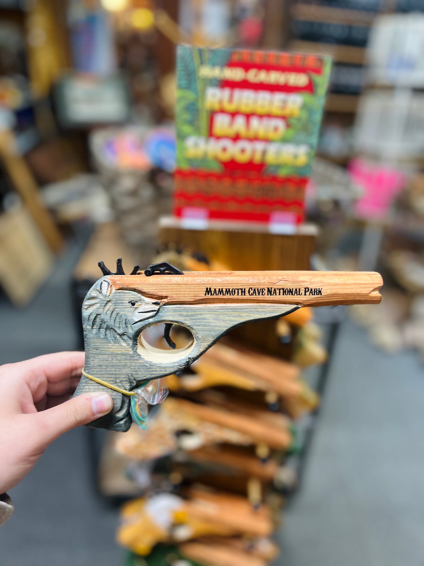 Hand Carved Rubber Band Gun