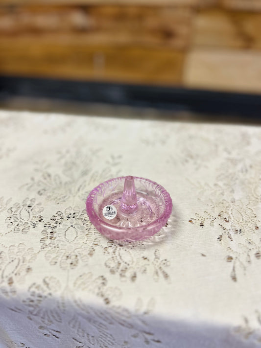Vintage Fenton Pink Glass Ring Holder Tray