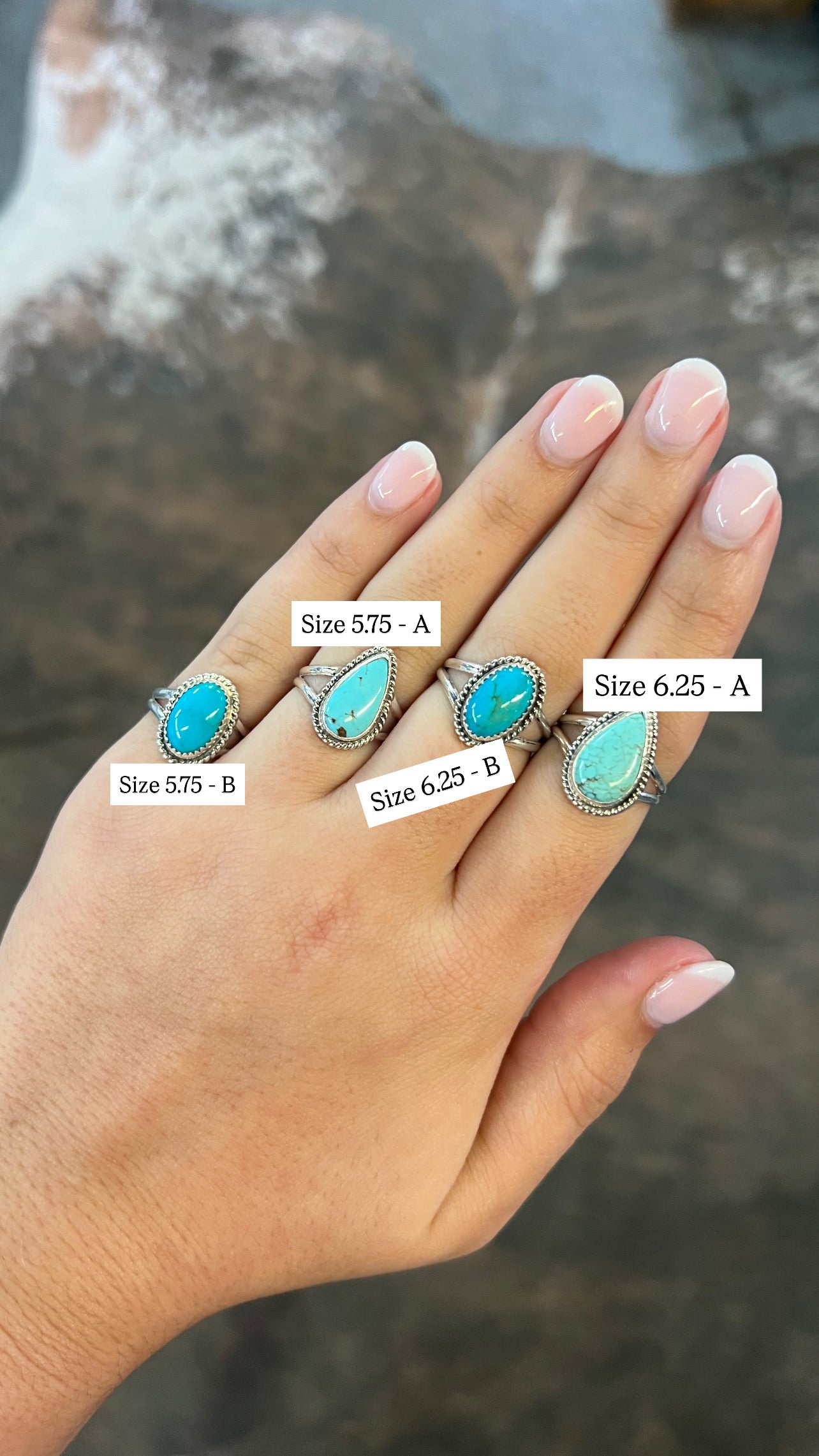 Kingman Turquoise Twisted Border Sterling Silver Ring