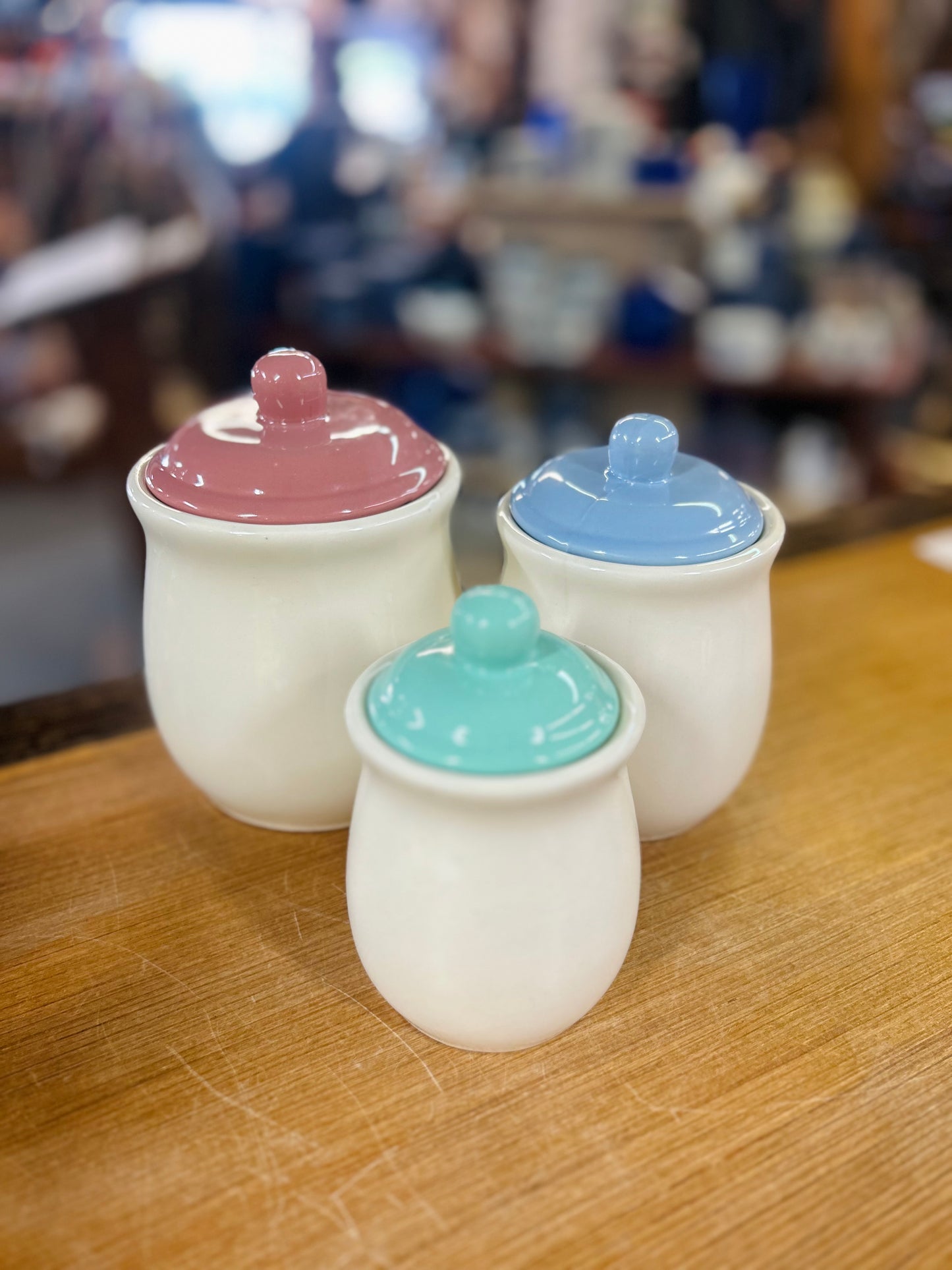 Vintage Early 1930s Lidded Jar Set Of 3