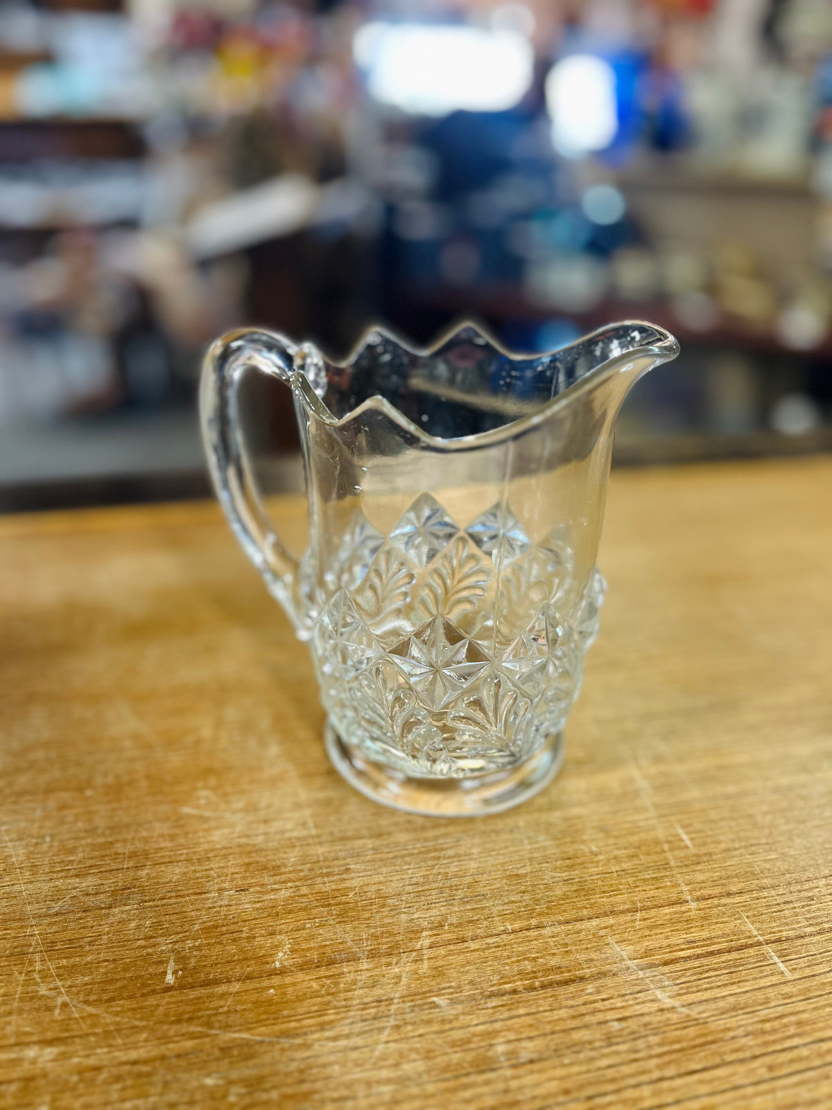 Vintage Clear Pressed Glass Pitcher