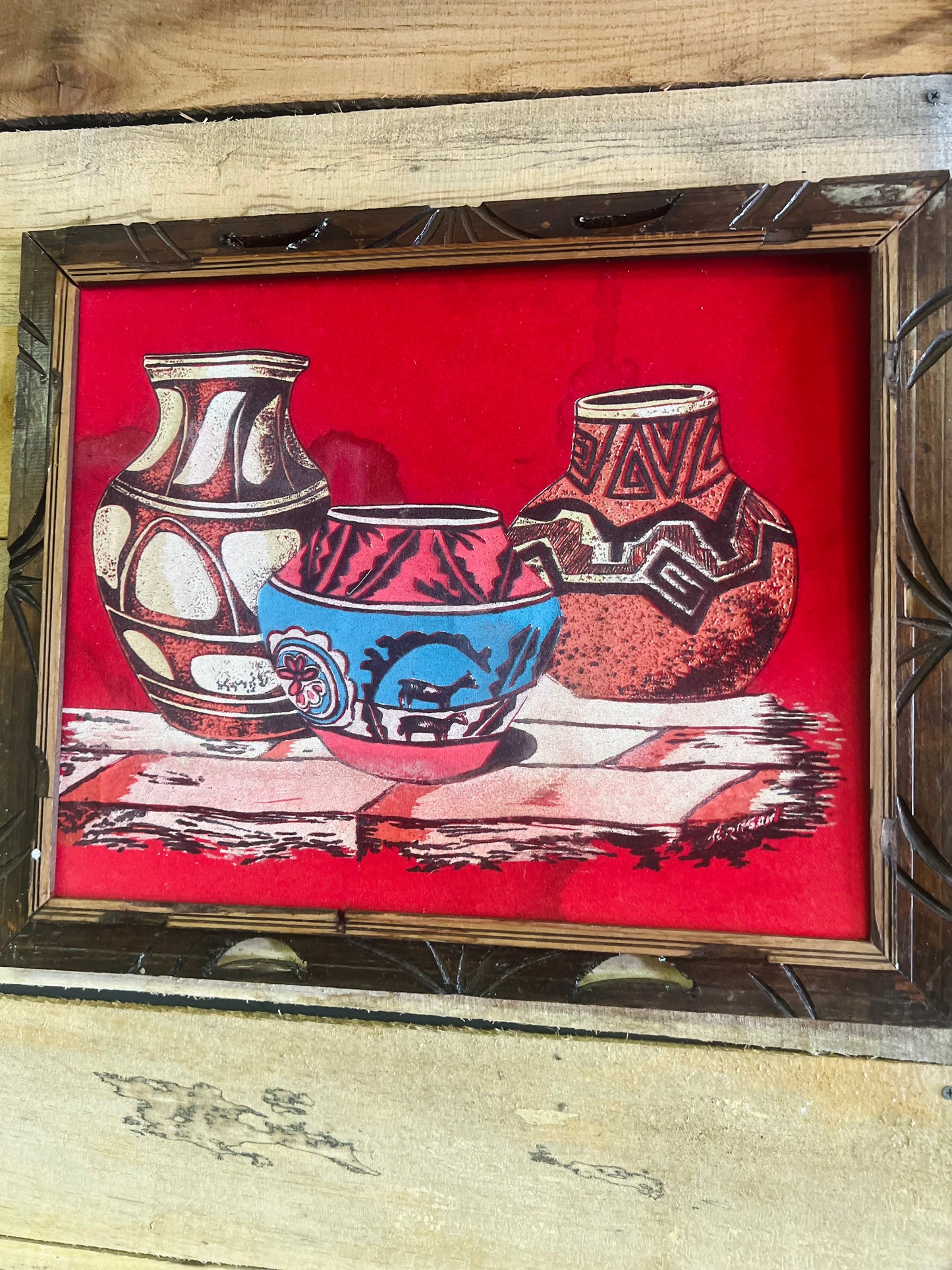 Vintage Textured Pottery Frame