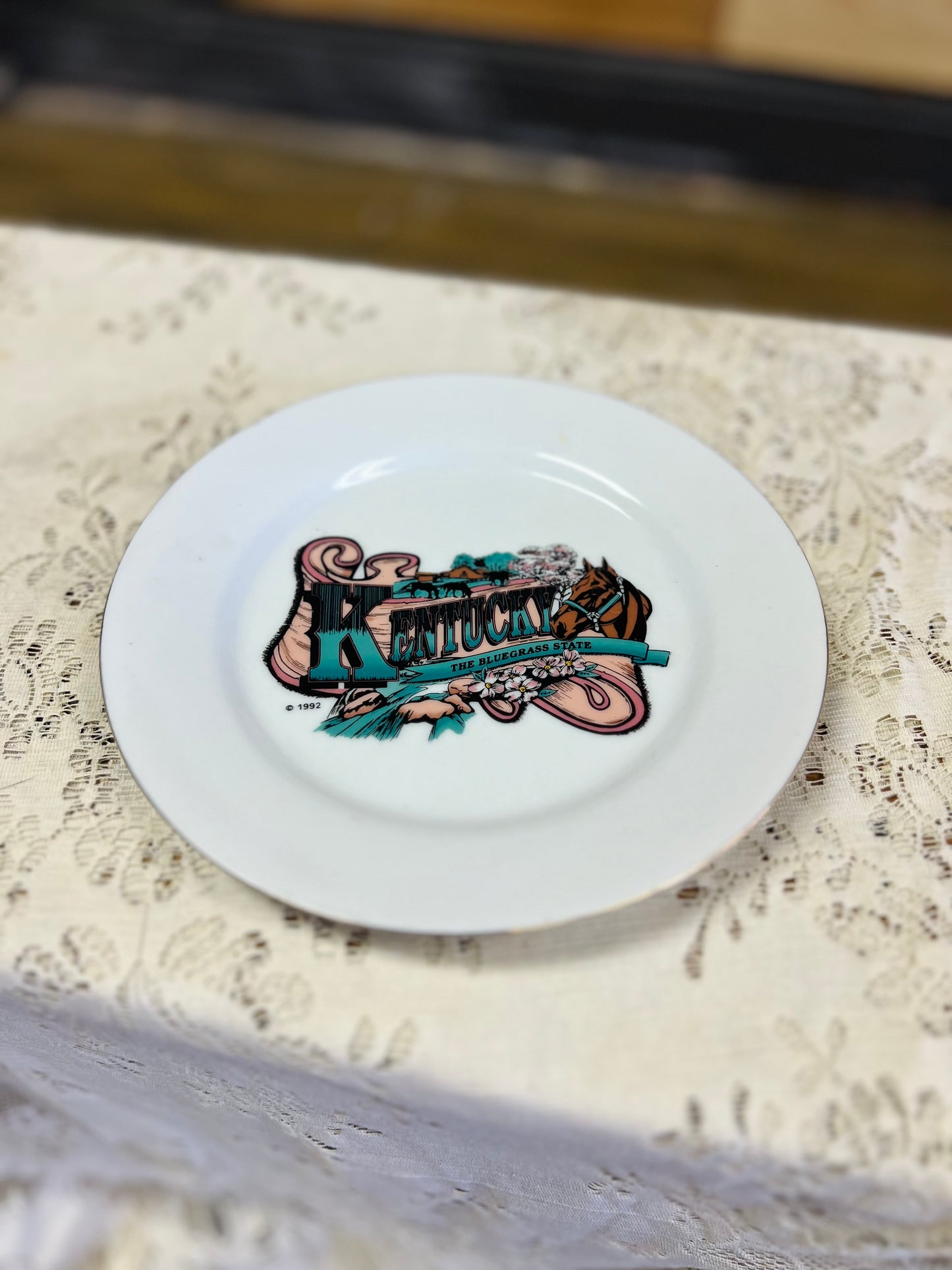 Vintage 1992 "Kentucky The Bluegrass State" Souvenir Plate