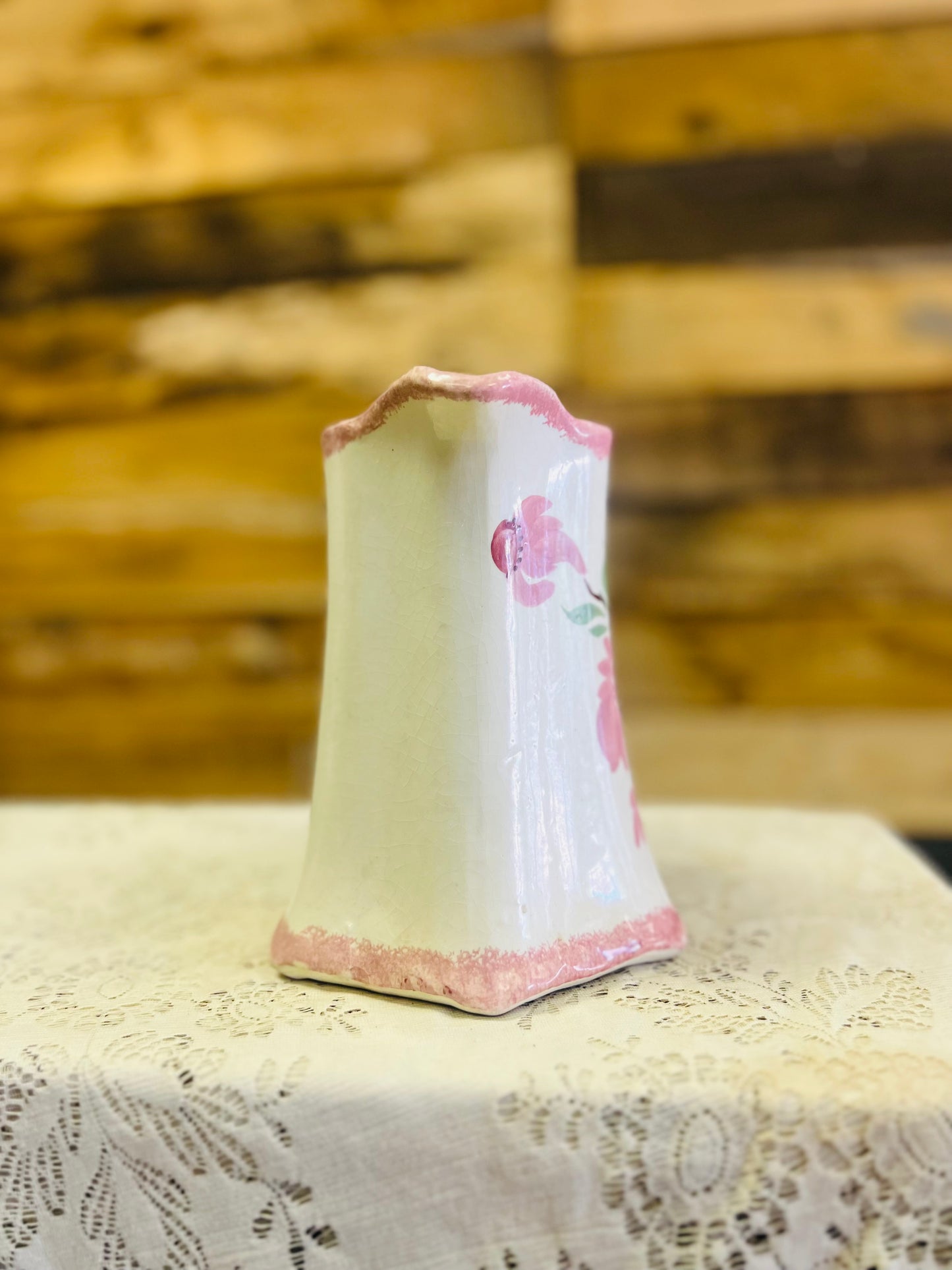 Vintage Cash Family Pottery Hand Painted Floral Pitcher