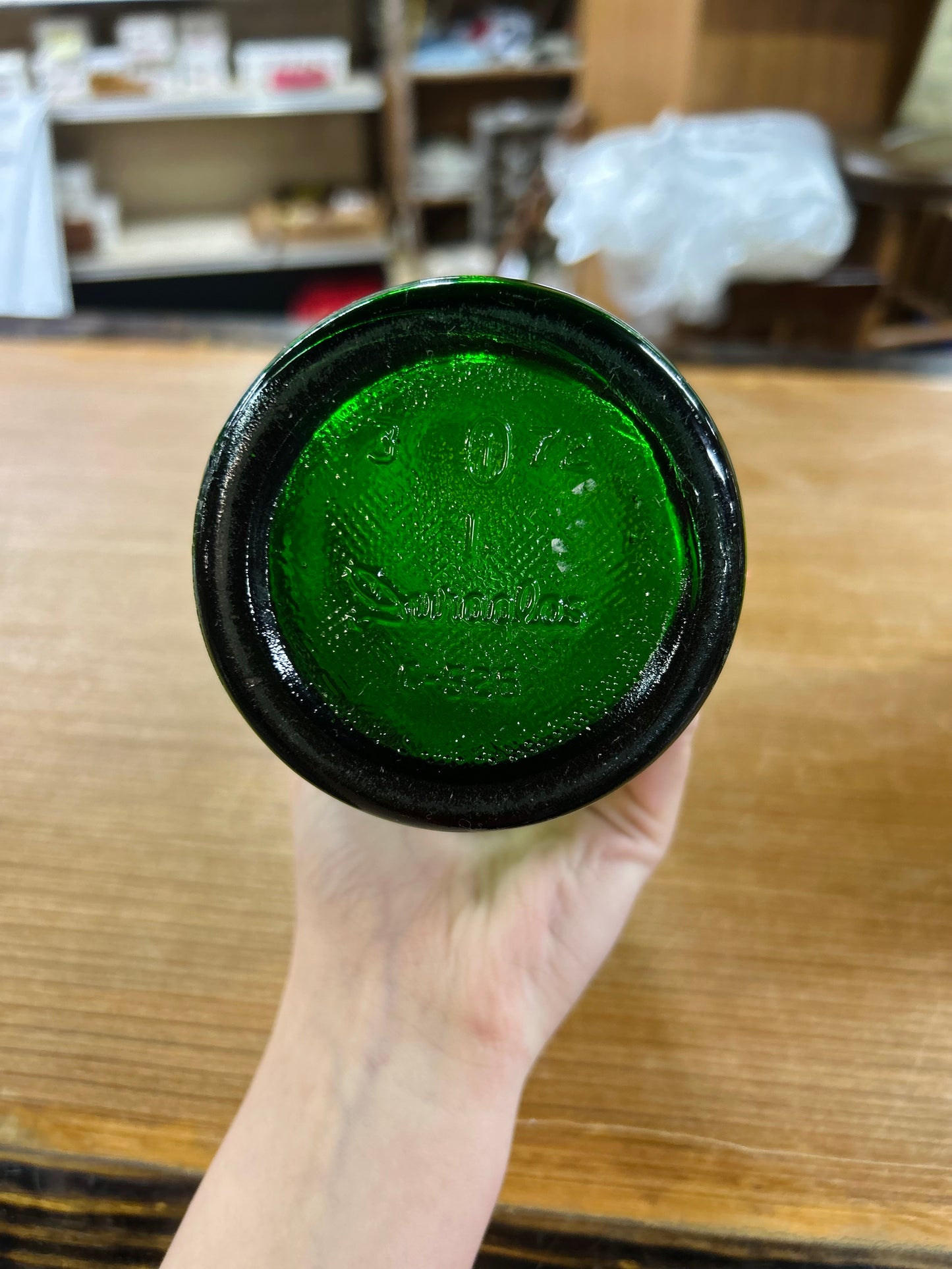 Vintage 1970's Harvilla's Wake-Up Green Bottle