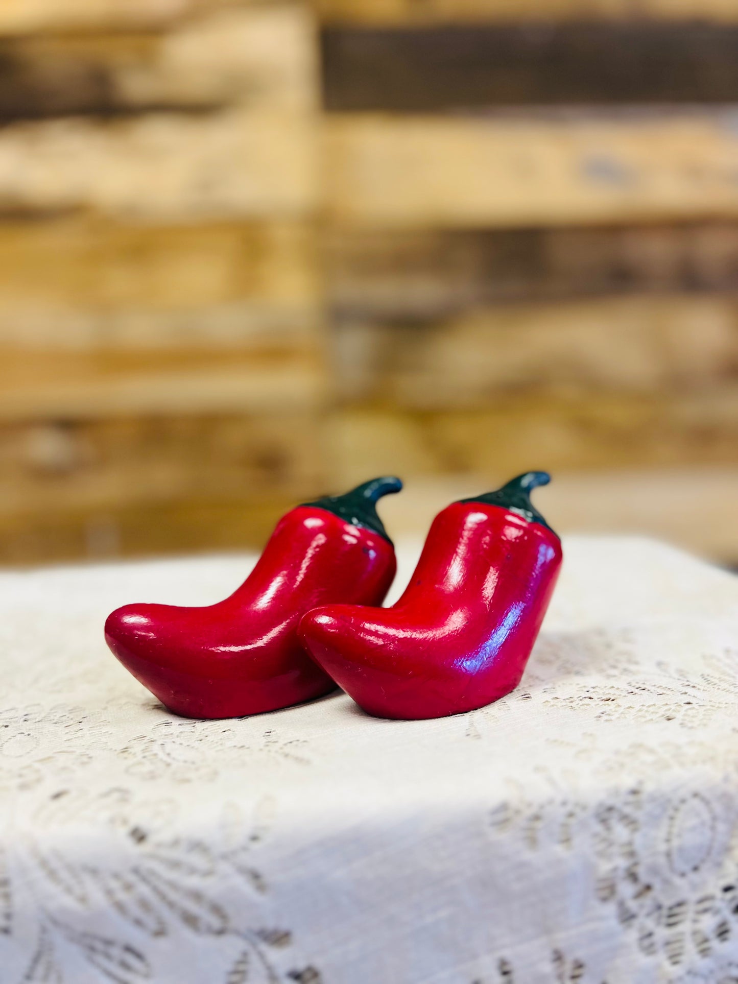 Ceramic Hot Pepper Salt and Pepper Shakers