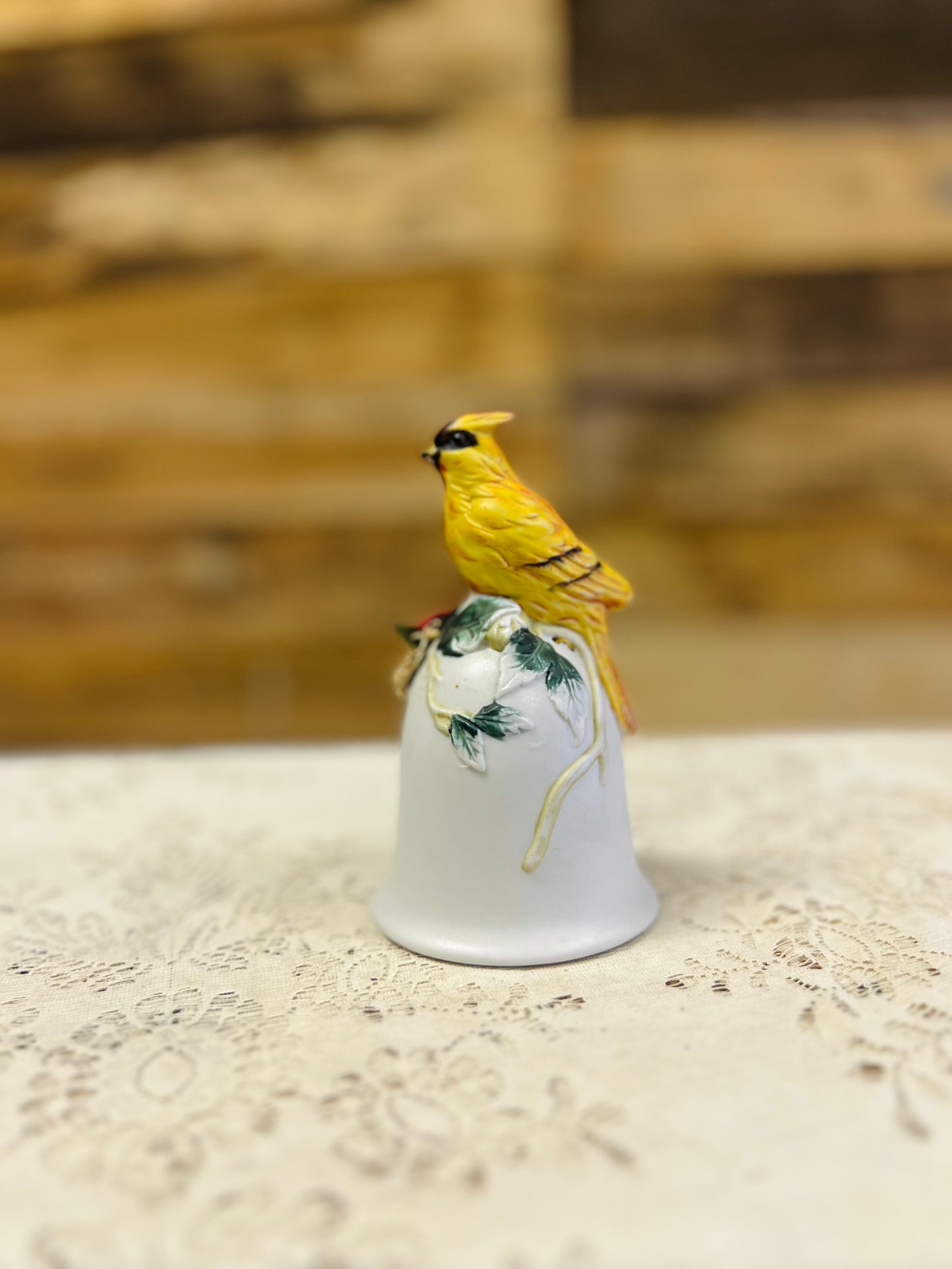 Vintage Cardinal Bell with Vine Designs