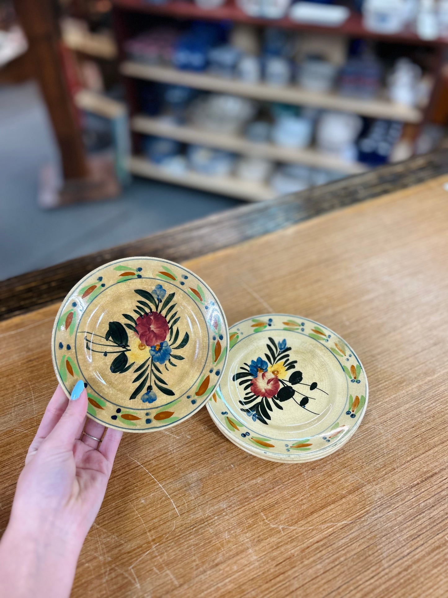 Vintage Hand Painted Japan Set of 5 Plates