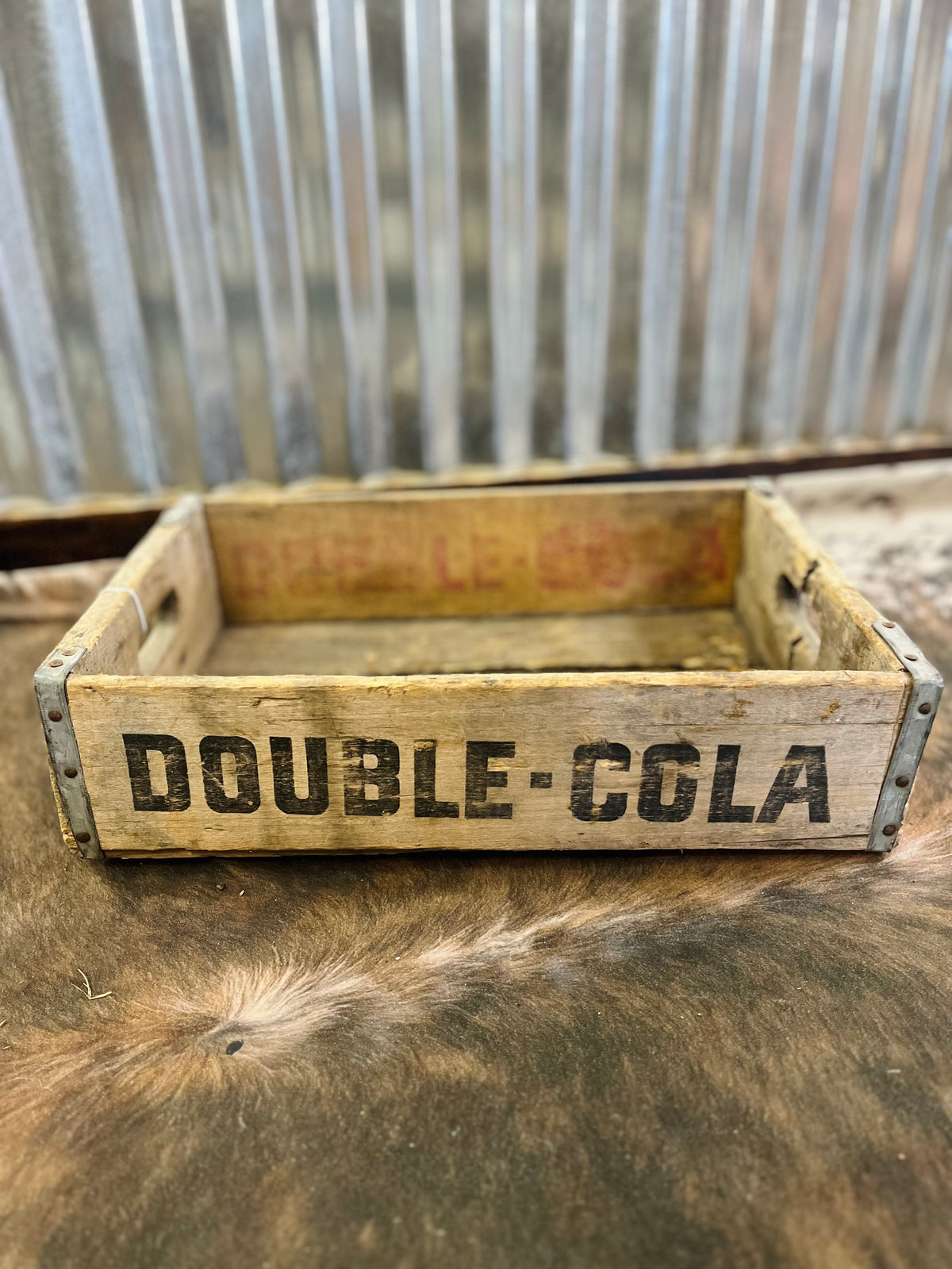 Vintage Double Cola Wooden Crate