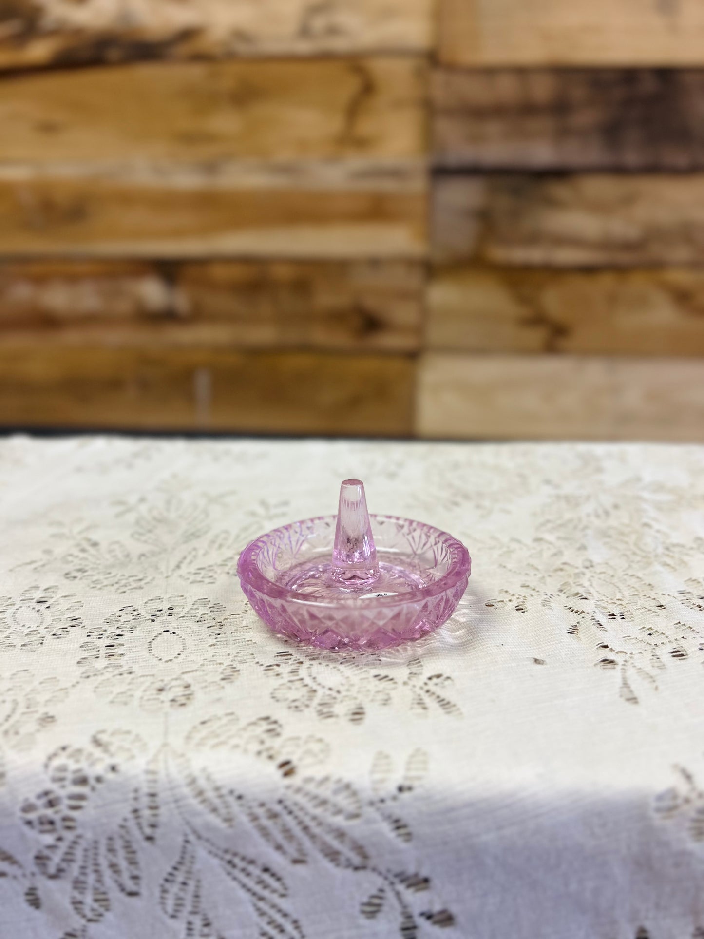 Vintage Fenton Pink Glass Ring Holder Tray