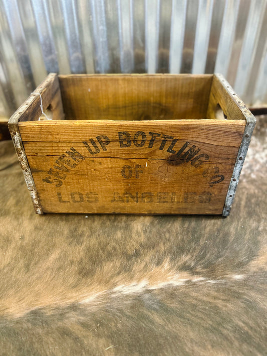 Vintage 7-Up Wooden Crate Big Bottle