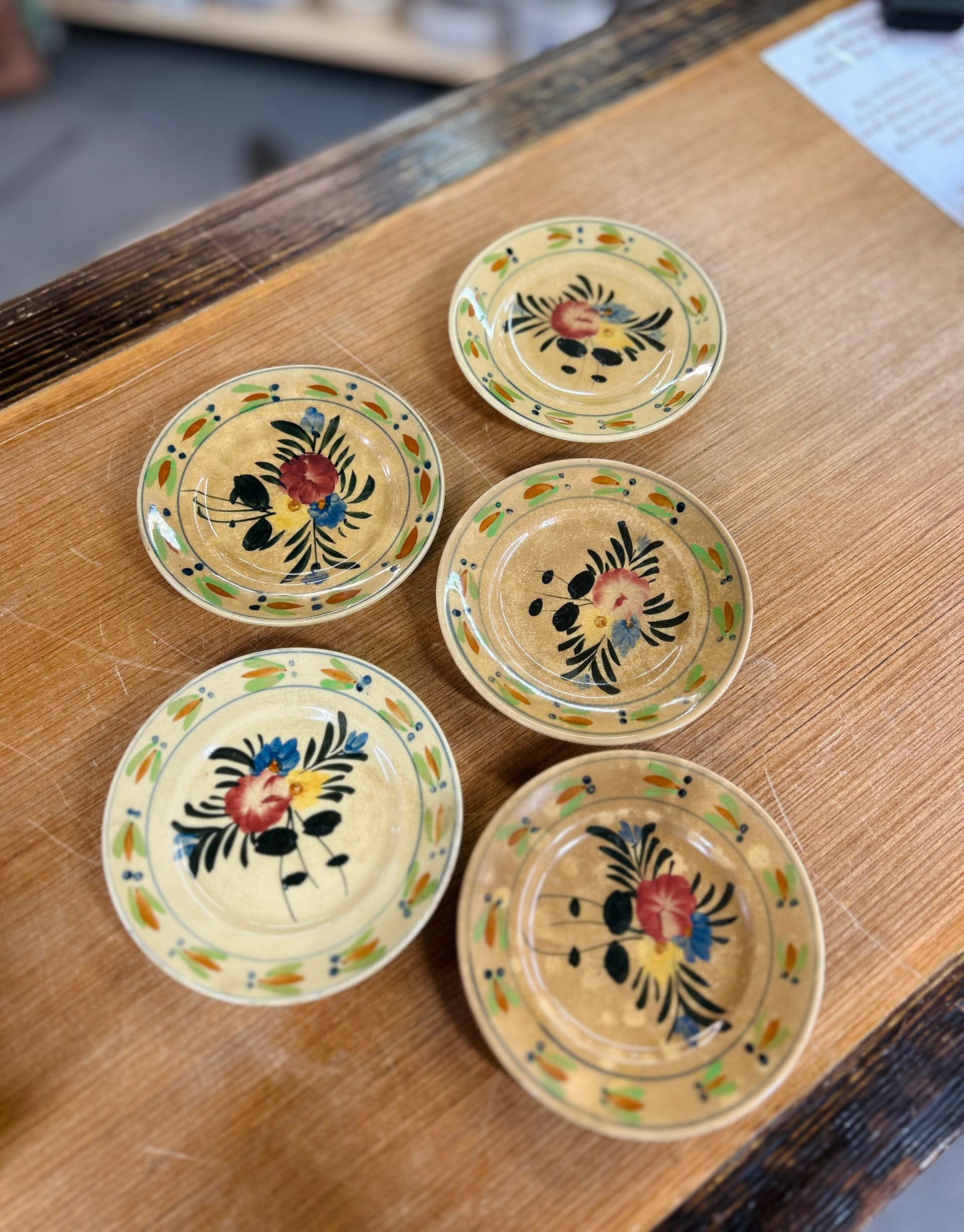 Vintage Hand Painted Japan Set of 5 Plates