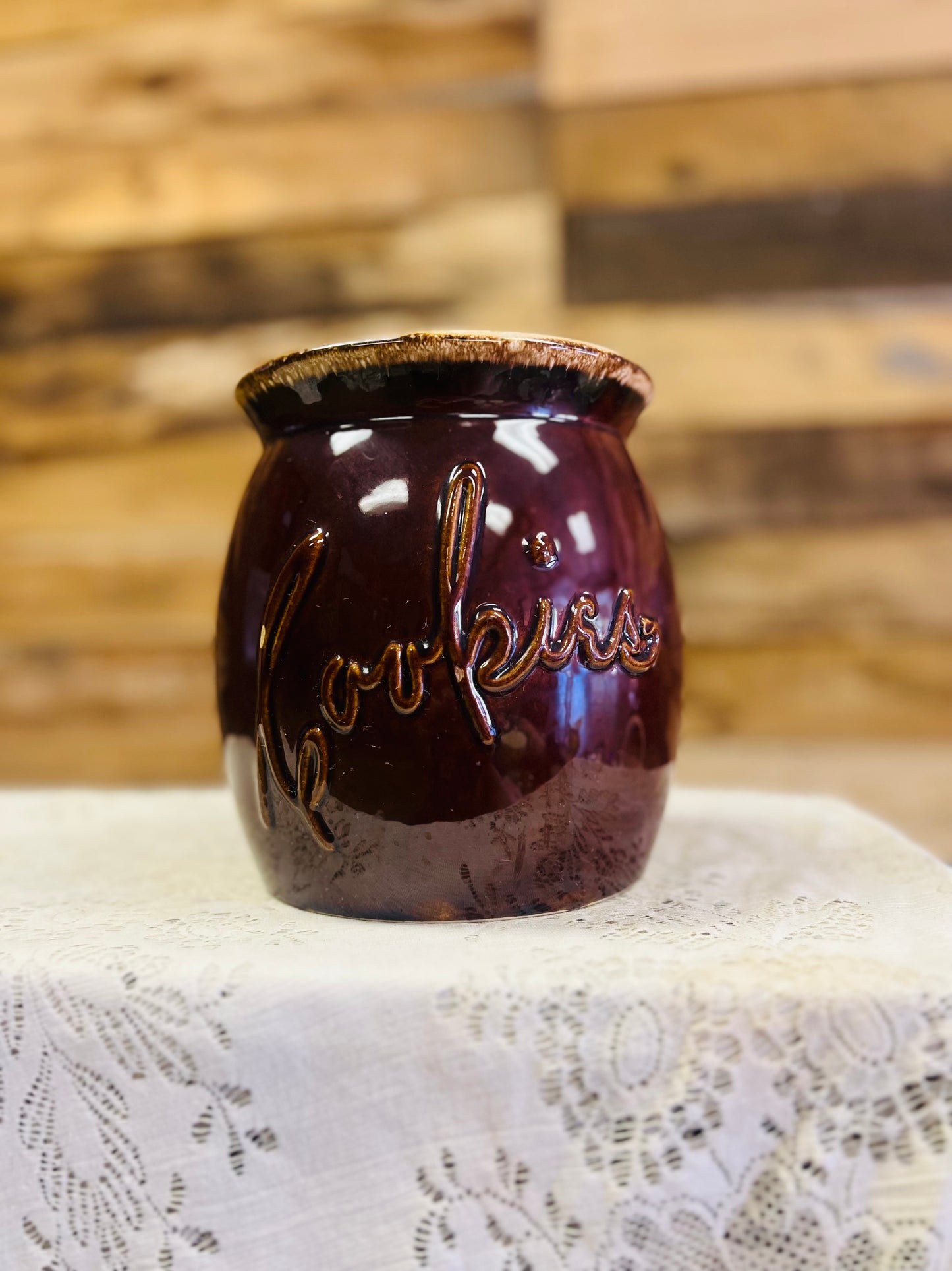 Vintage Hull Pottery Brown Cookies Jar