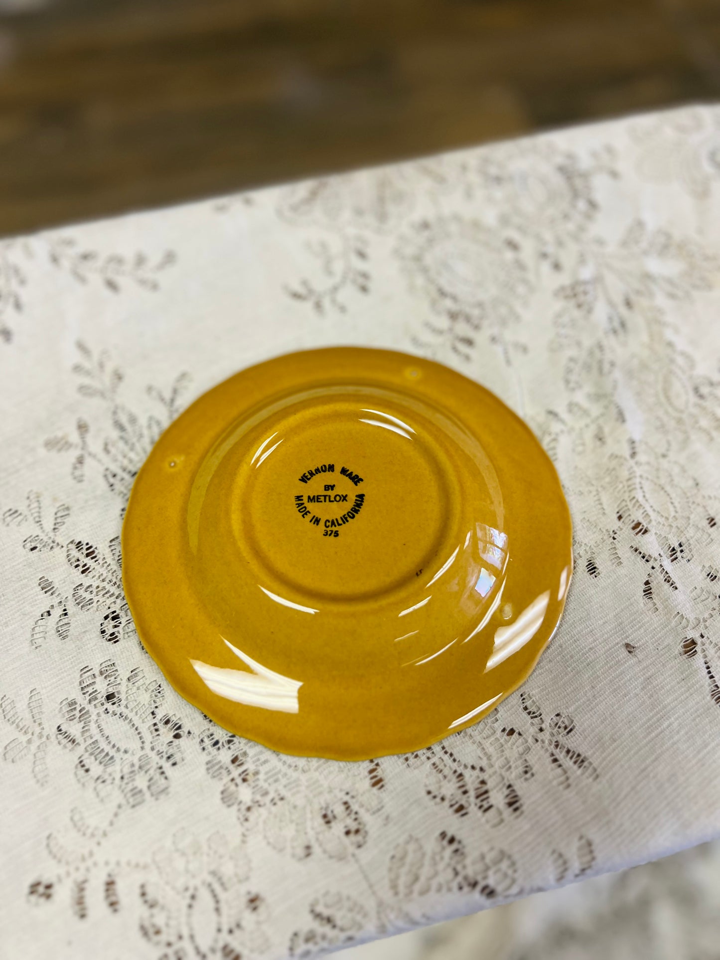 Vintage Metlox Poppytrail Vernon Ware San Fernando Gold Saucer